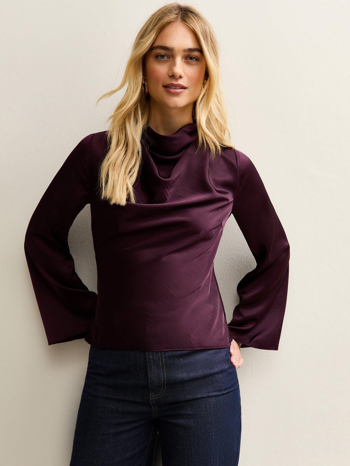 new-look-cowl-neck-long-sleeve-top-burgundy