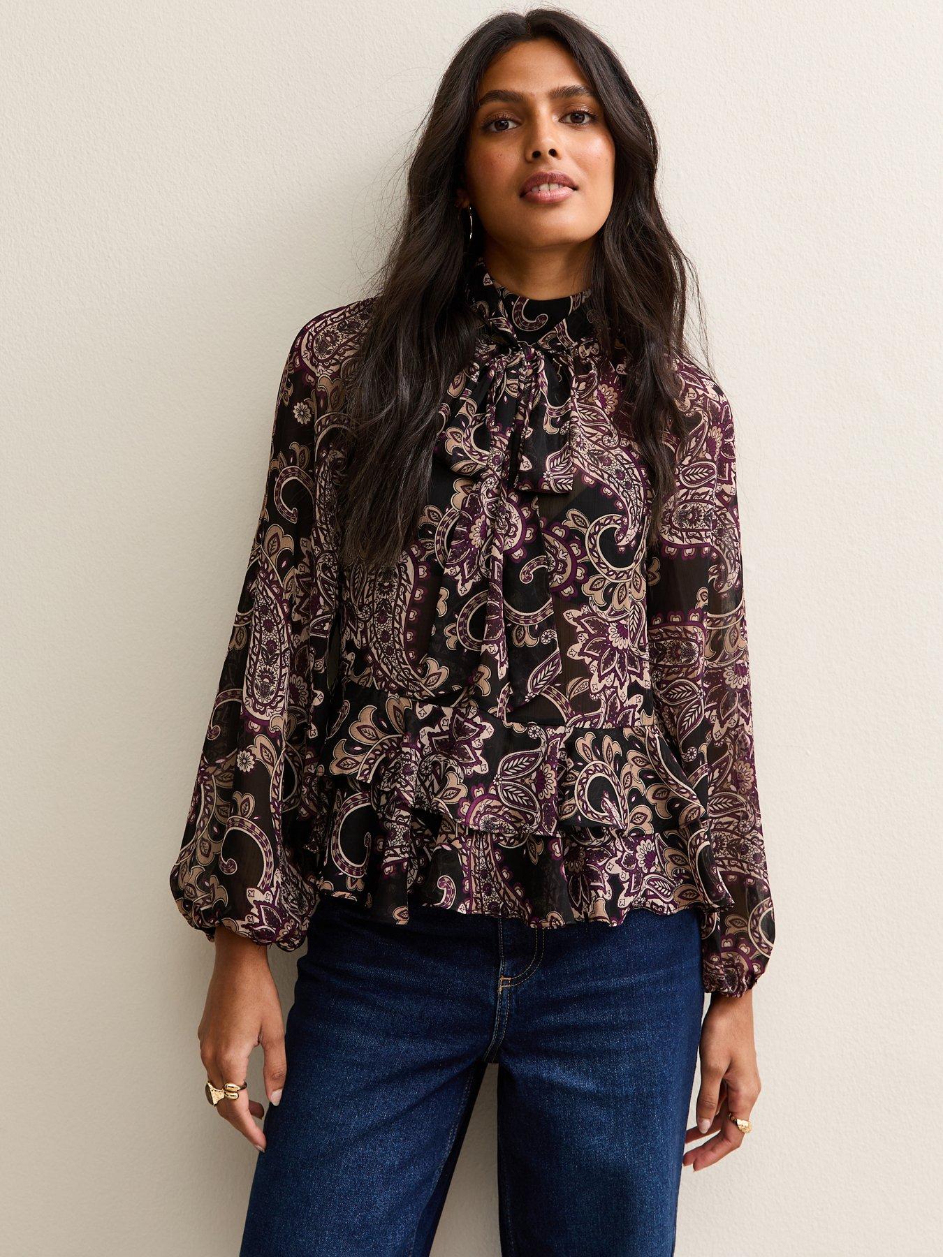 new-look-paisley-long-sleeve-blouse-black