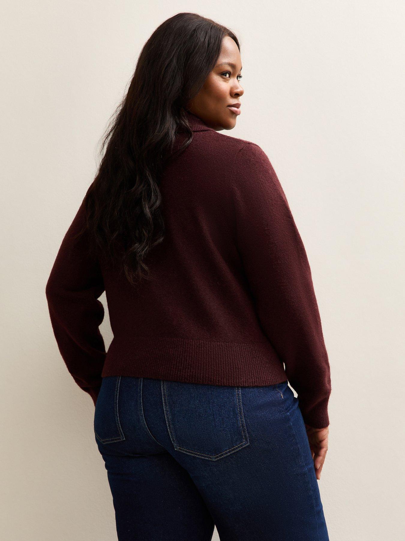 new-look-curves-dark-burgundy-knit-collared-cardiganstillFront