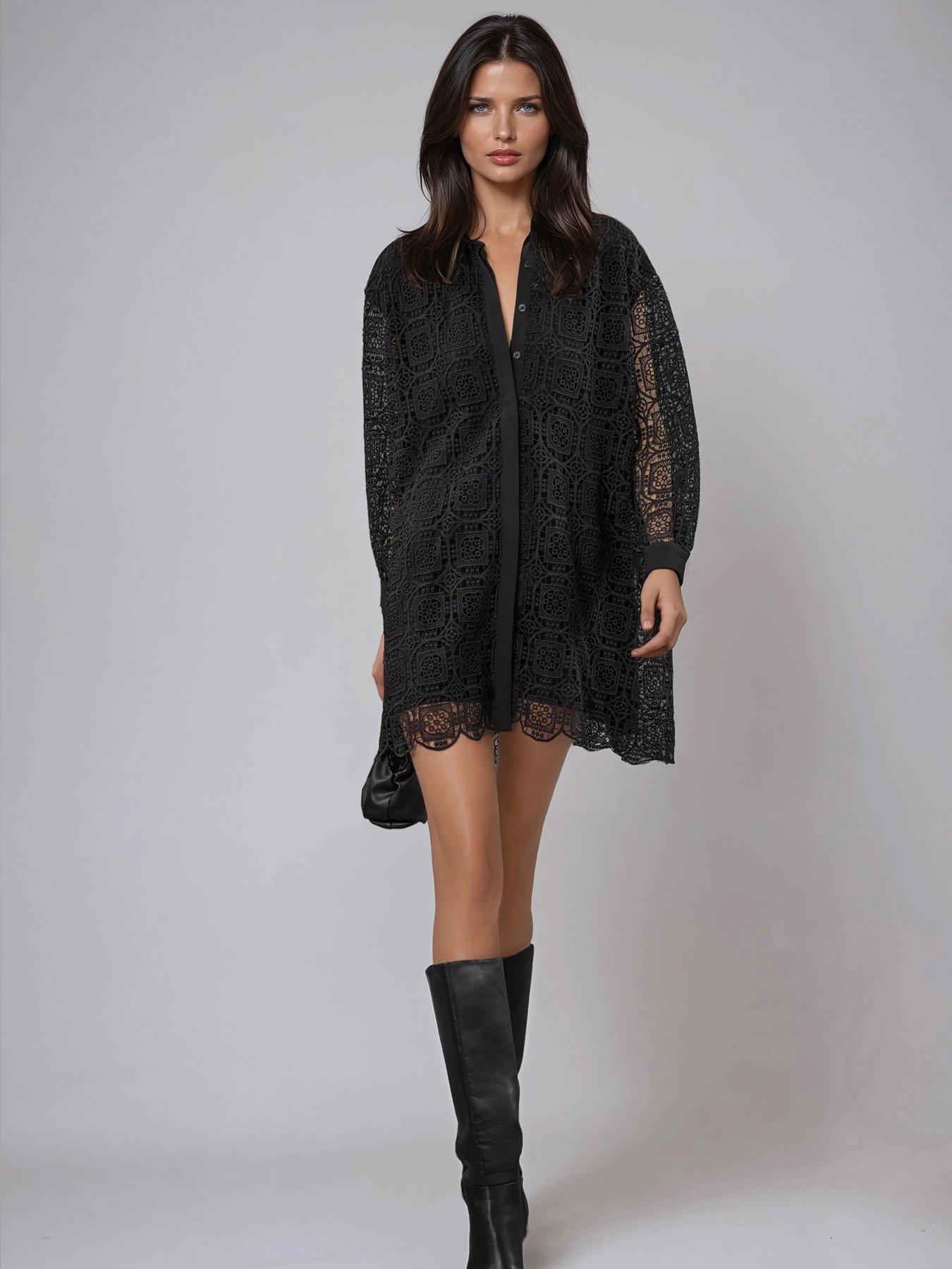 religion-zoe-oversized-floral-monochrome-long-line-shirt-blackoutfit