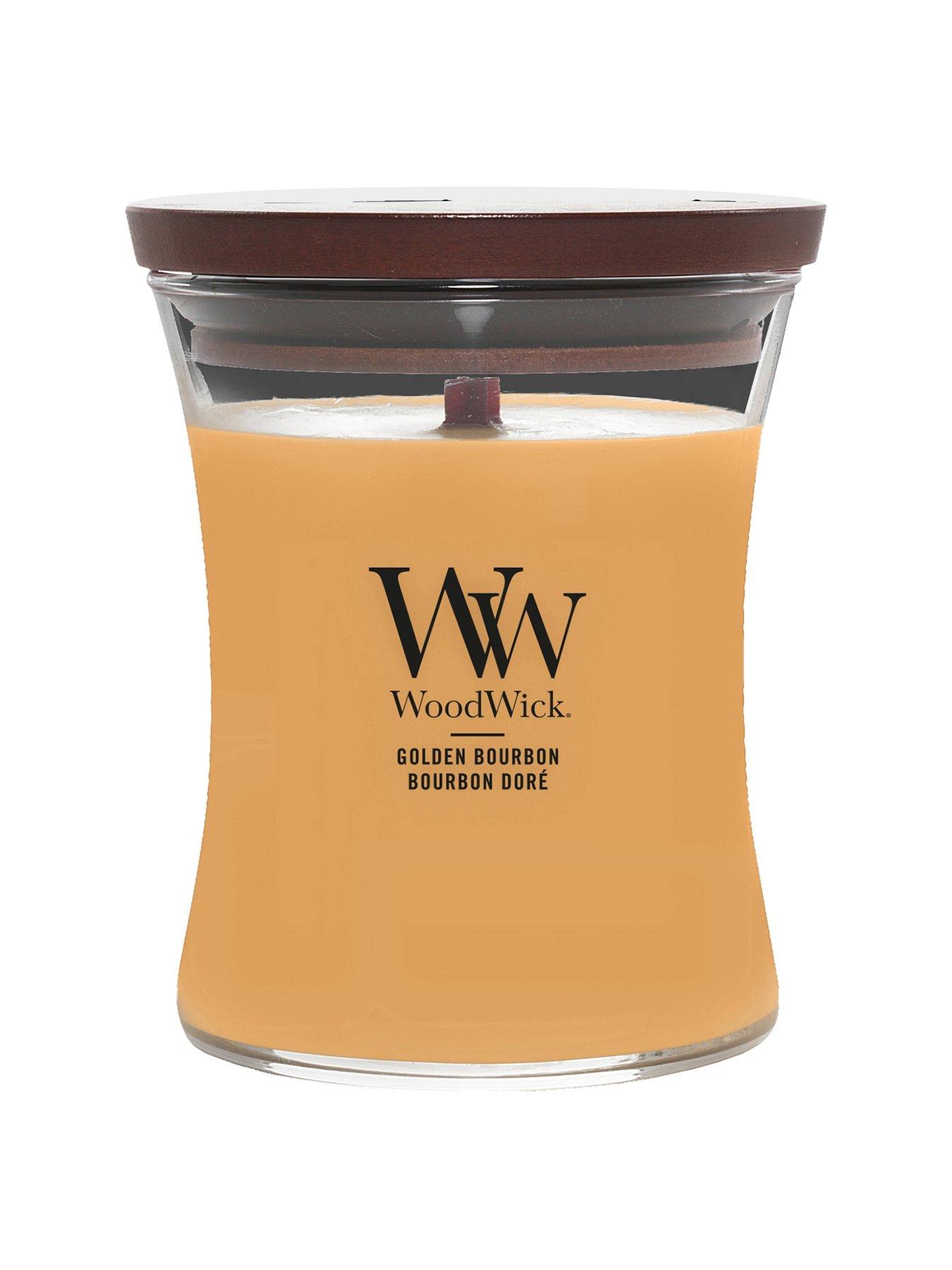 Image 1 of 3 of WoodWick Medium Hourglass Candle - Golden Bourbon