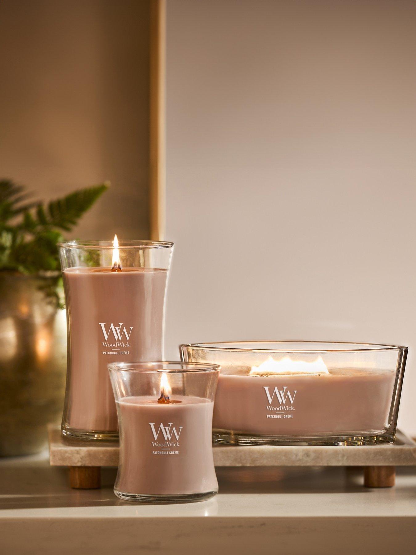 Image 1 of 5 of WoodWick Medium Hourglass Candle - Patchouli Creme