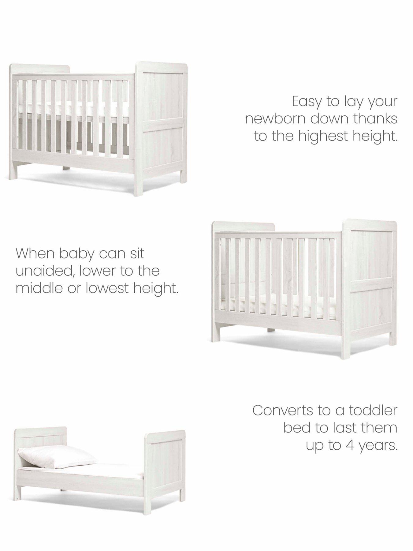 Image 1 of 5 of Mamas & Papas Atlas Convertible Cot - White