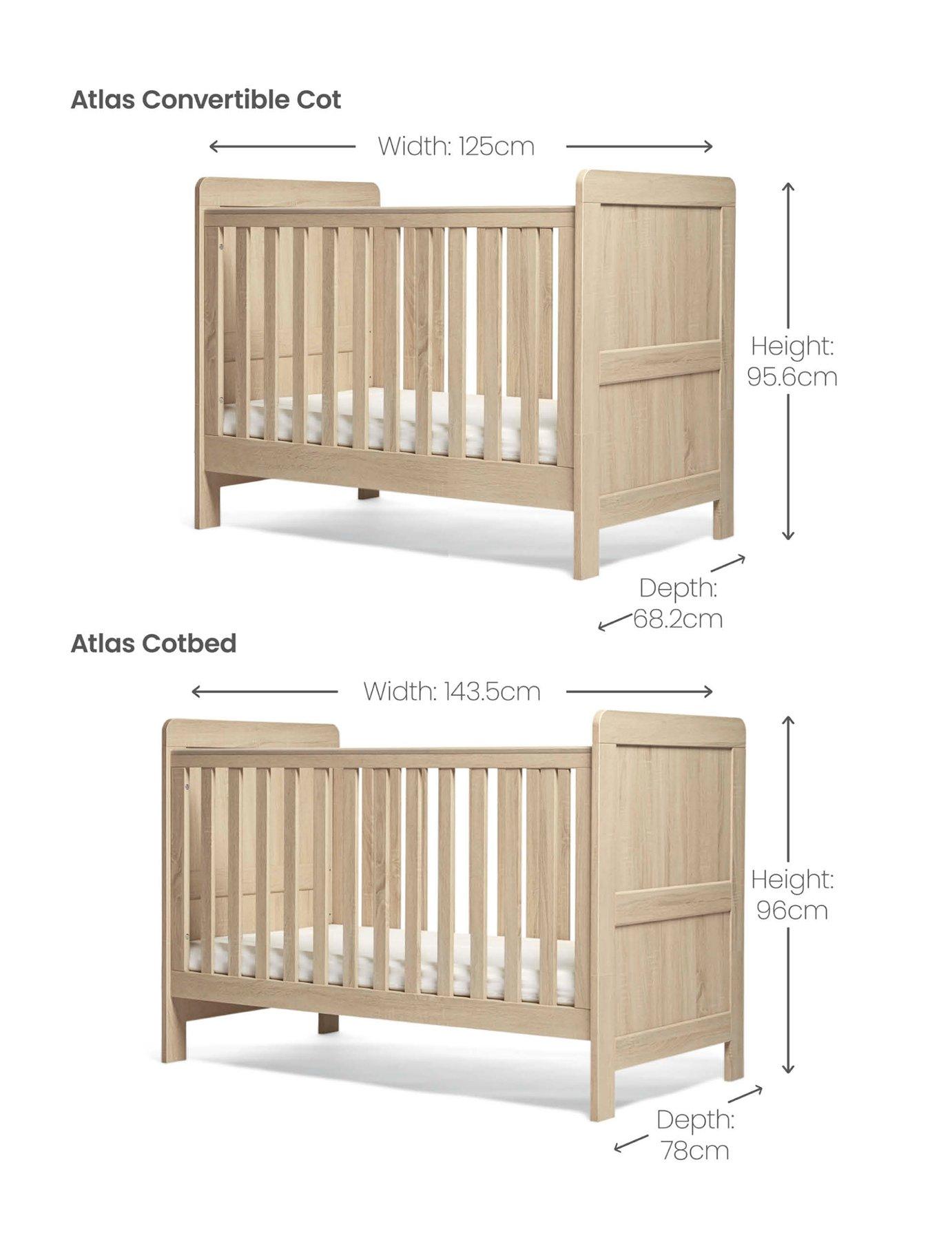 Image 3 of 6 of Mamas & Papas Atlas Convertible Cot - Light Oak