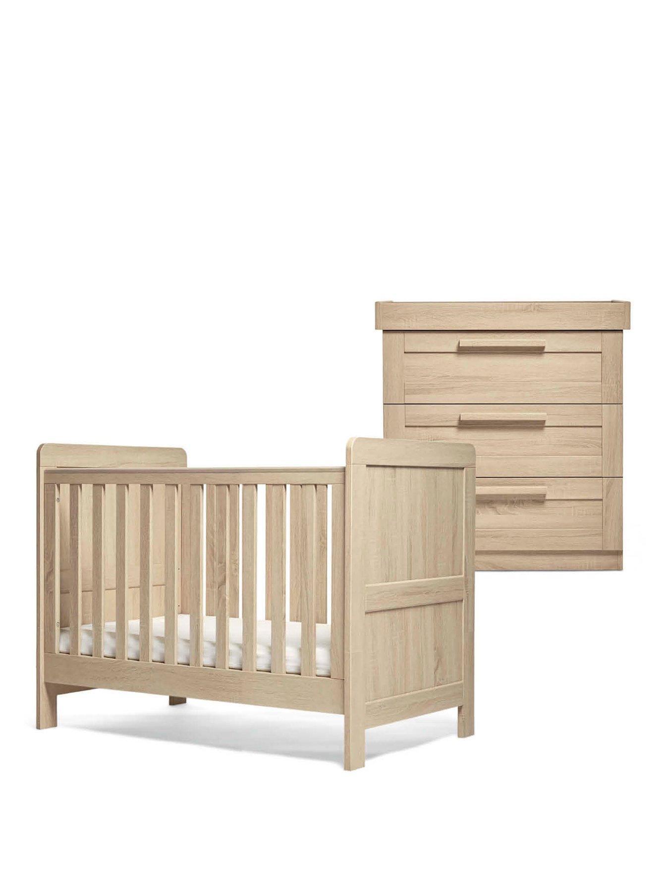 Image 2 of 6 of Mamas & Papas Atlas Convertible Cot Set (Convertible Cot &amp; Dresser) - Light Oak