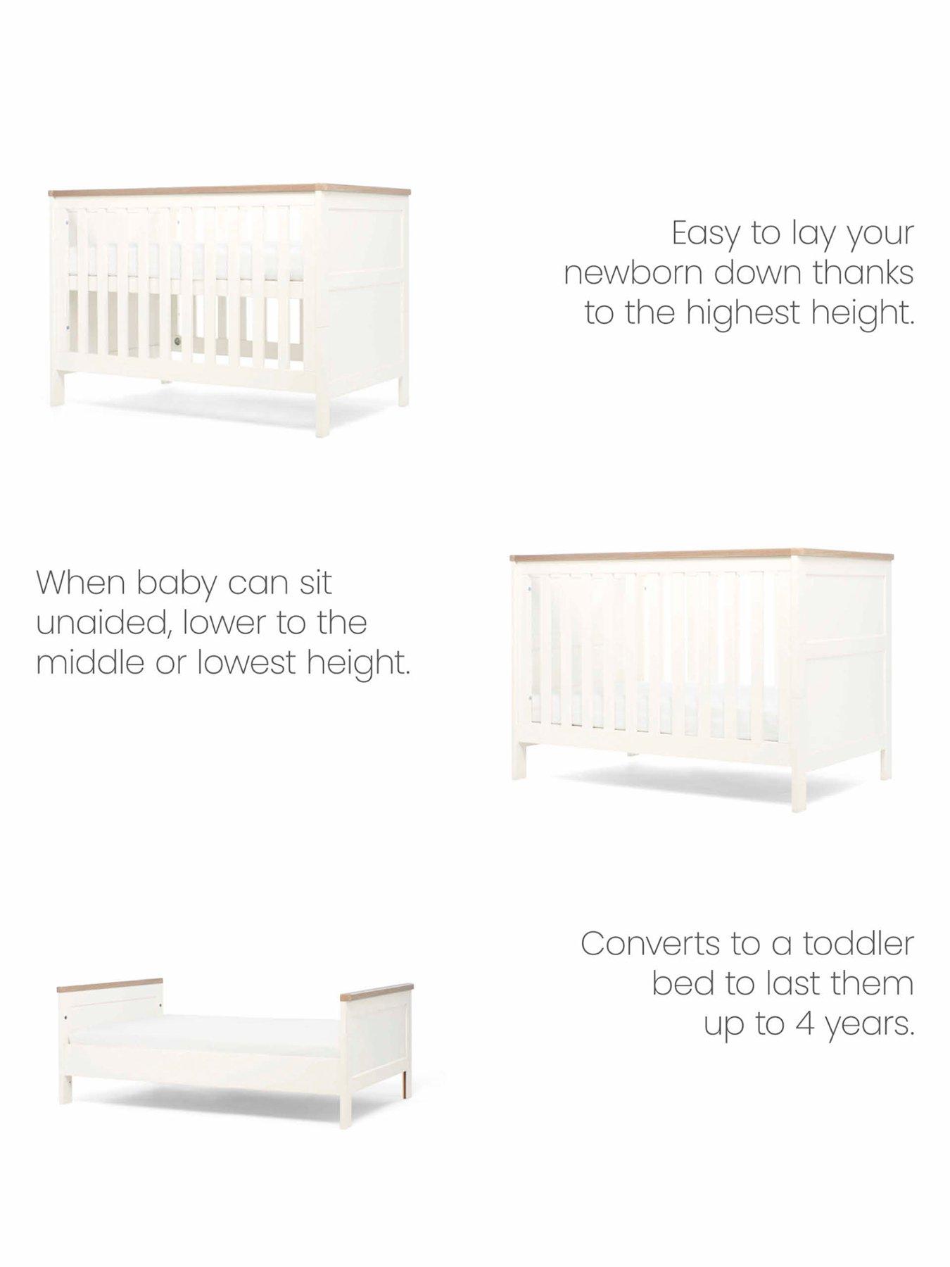 Mamas & Papas Wedmore Small Cotbed Set (Small Cotbed  &  Dresser) White