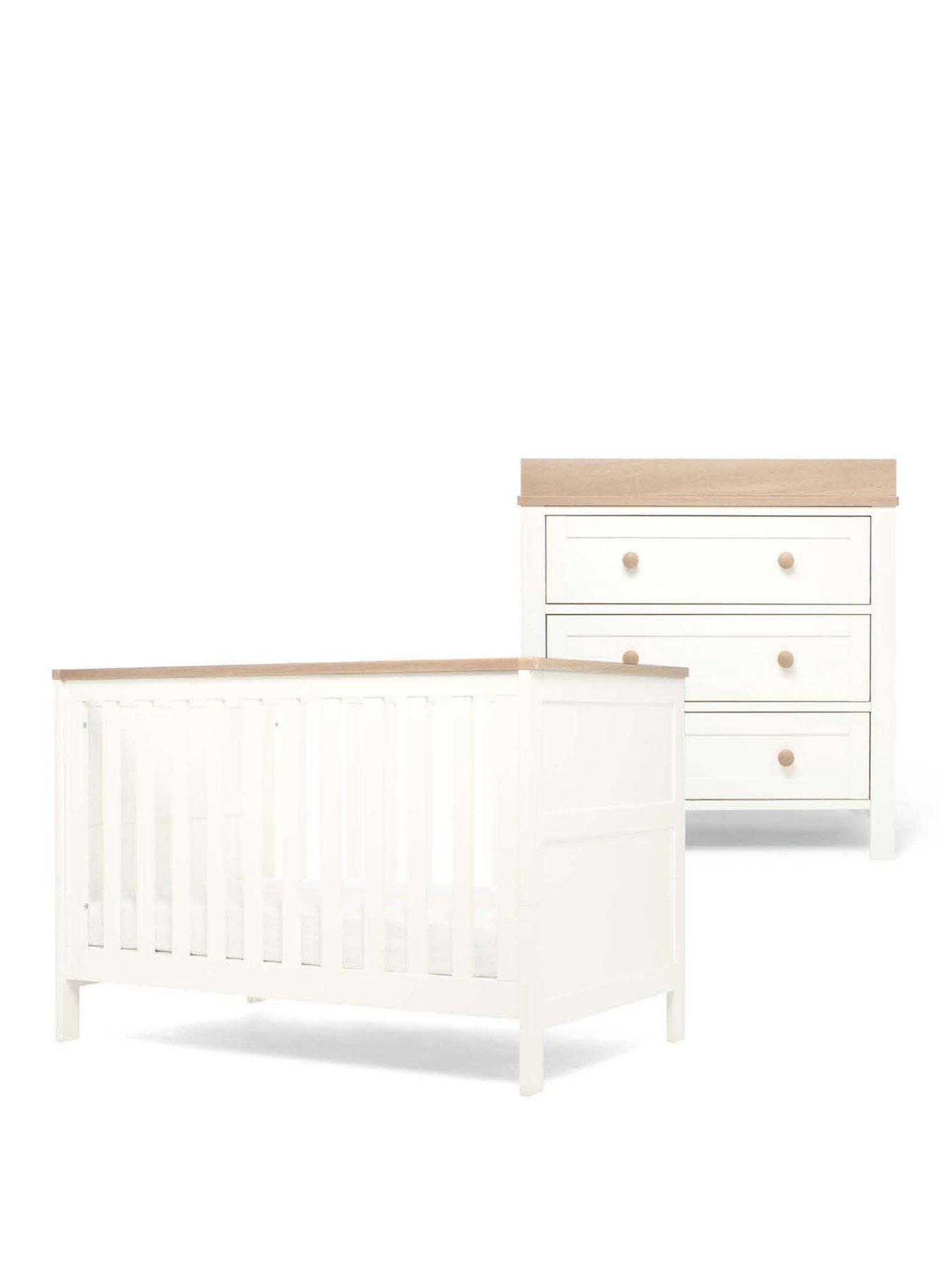 Image 2 of 6 of Mamas & Papas Wedmore Small Cotbed Set (Small Cotbed &amp; Dresser) White