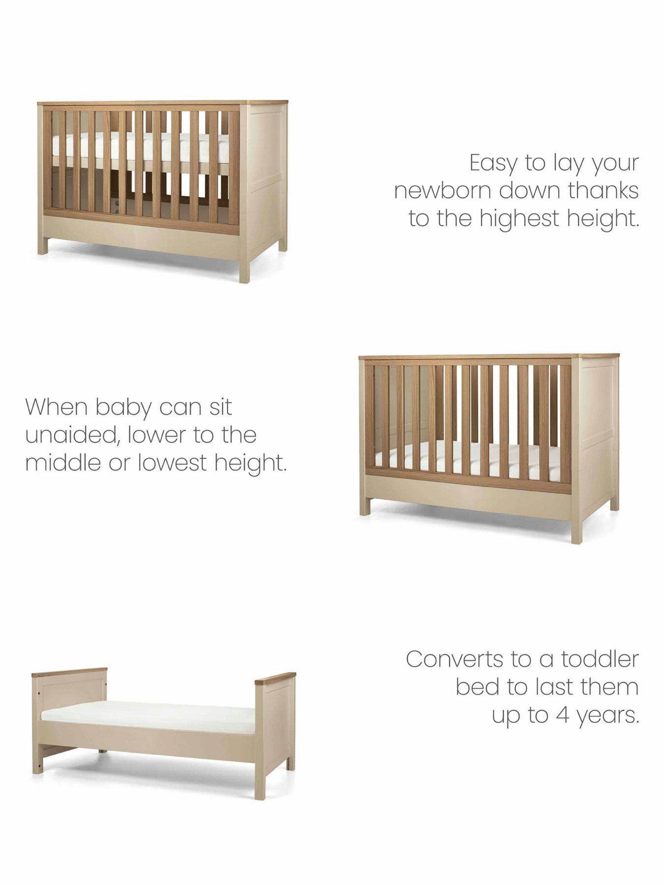 Mamas & Papas Harwell Convertible Cot Set (Convertible Cot  &  Dresser) - Cashmere