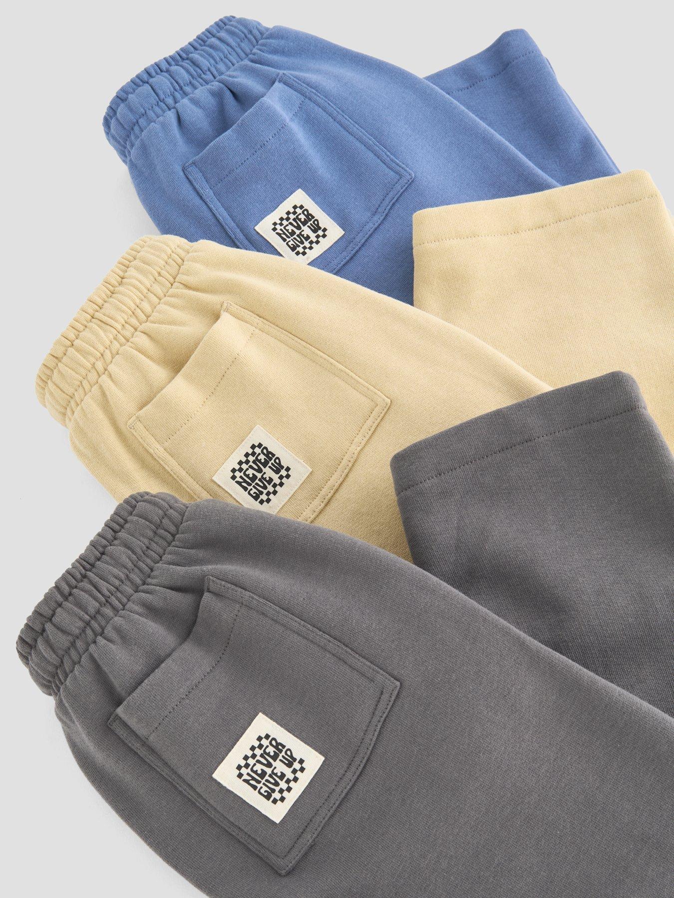 Image 1 of 5 of The Very Collection Boys 3 Pack Back Detail Straight Leg Joggers - Stone, Beige And Blue