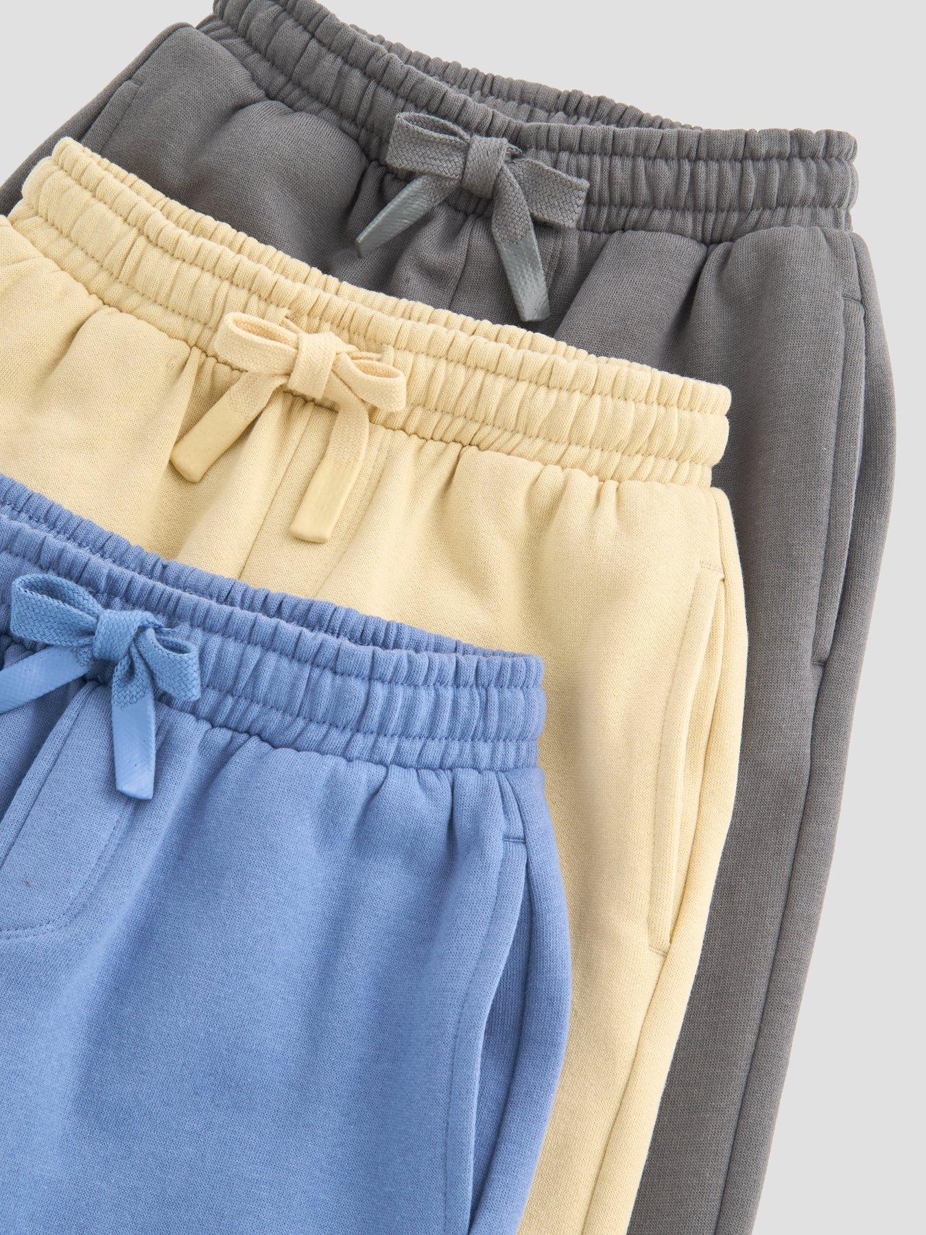 Image 4 of 5 of The Very Collection Boys 3 Pack Back Detail Straight Leg Joggers - Stone, Beige And Blue