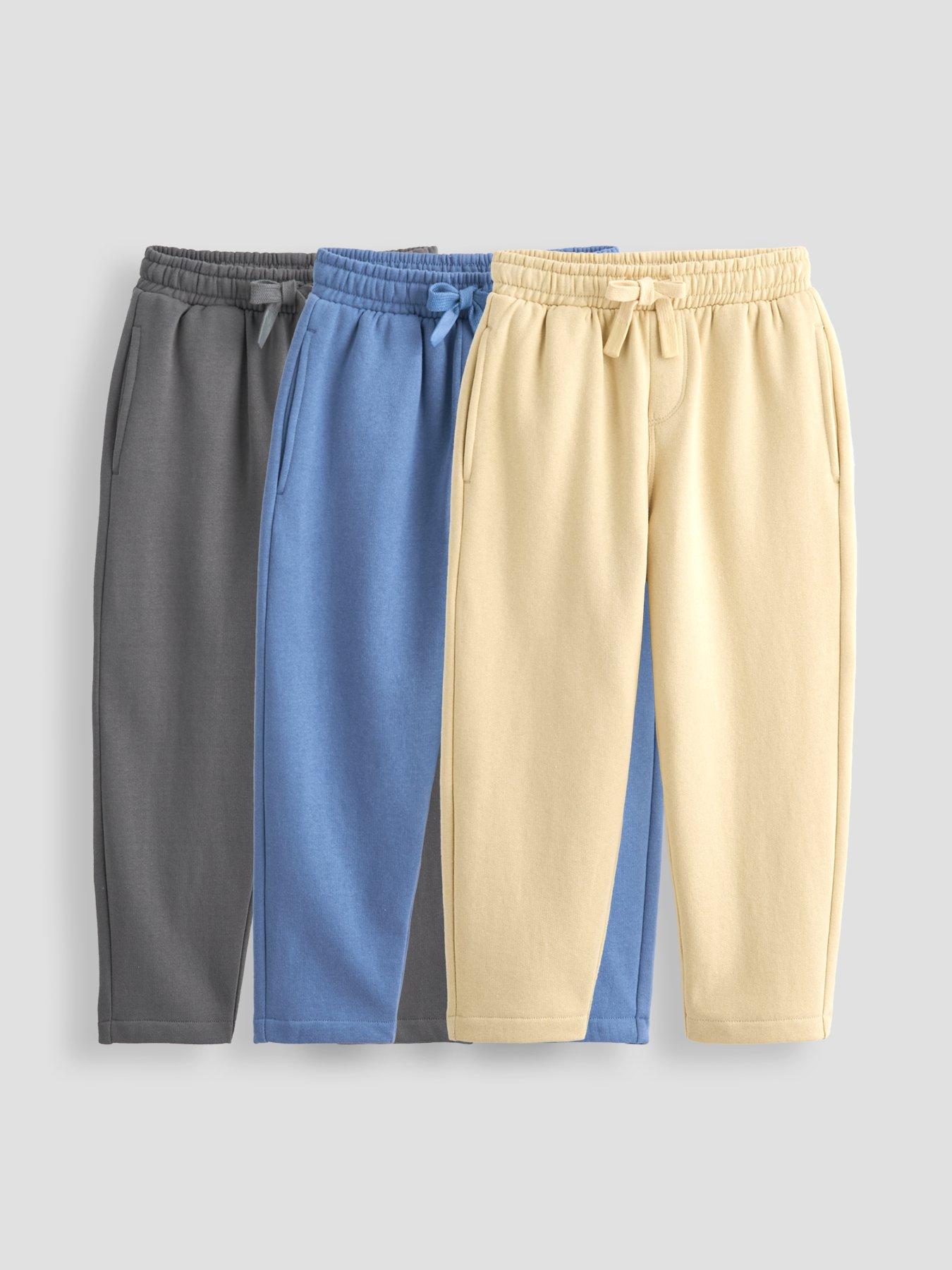Image 5 of 5 of The Very Collection Boys 3 Pack Back Detail Straight Leg Joggers - Stone, Beige And Blue