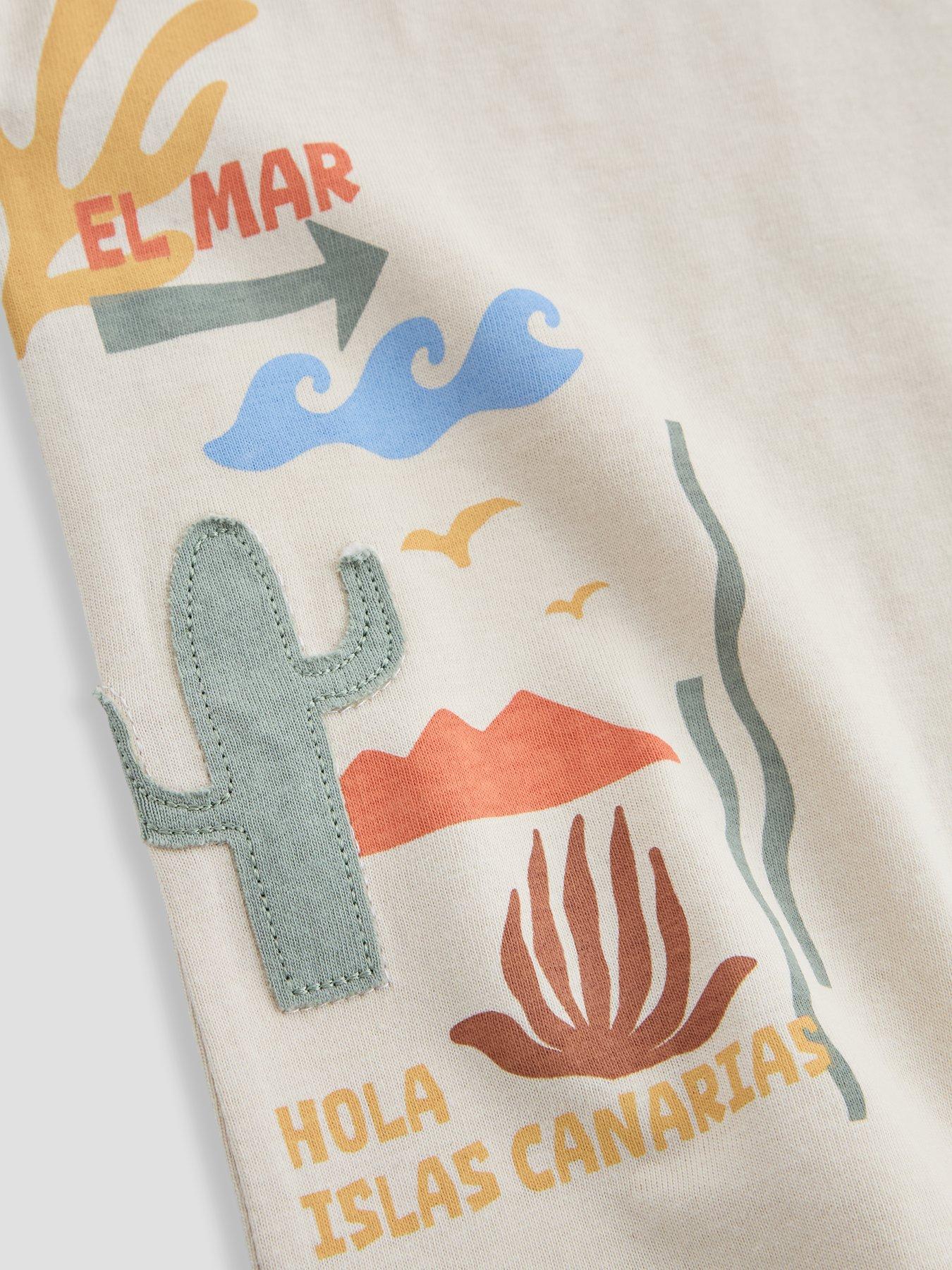 Image 4 of 4 of The Very Collection Boys Embroidered Cactus T-shirt - Stone