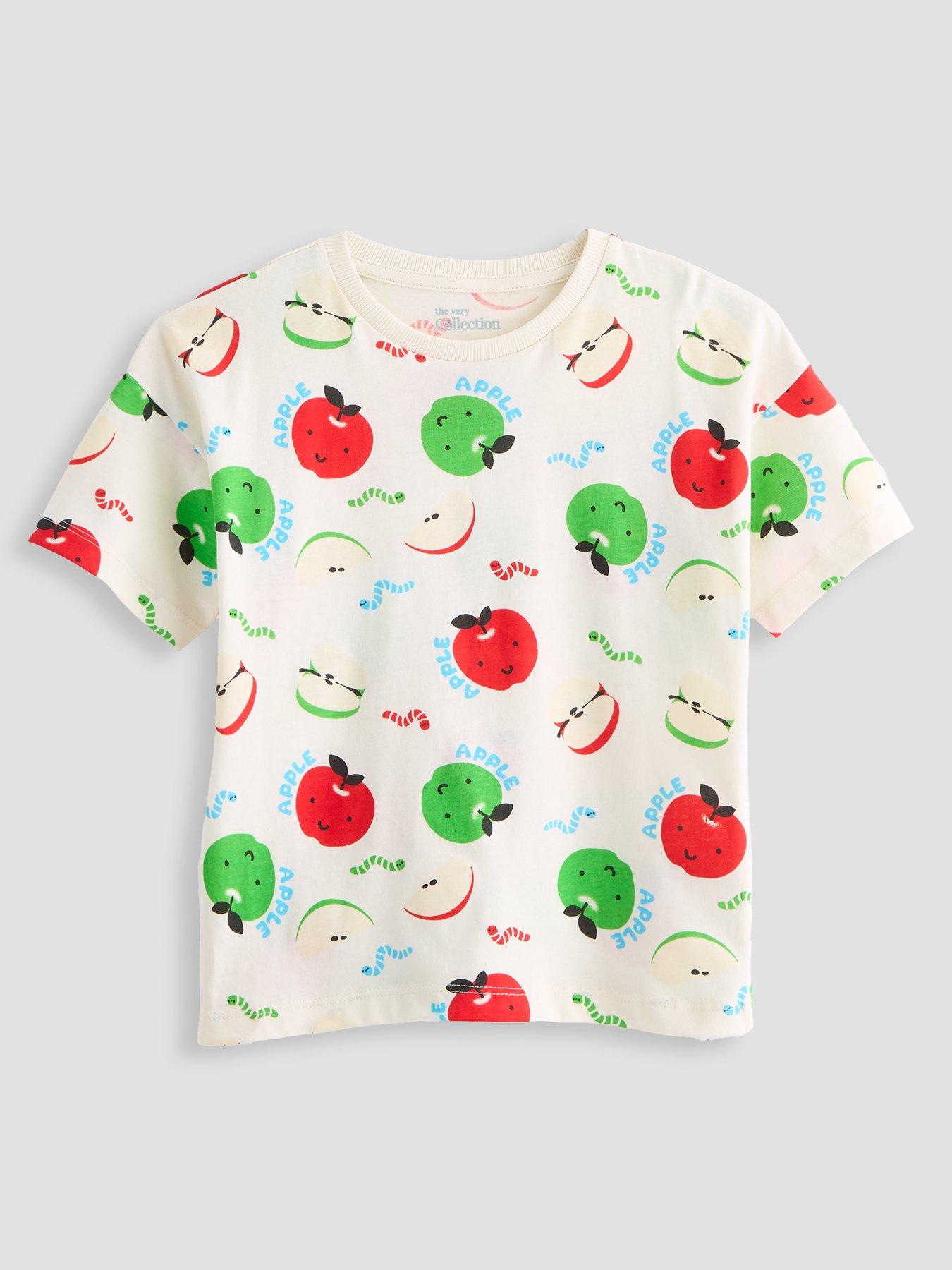 Image 2 of 5 of The Very Collection Boys 2 Pack Fruit Print Long Sleeve Tshirts - Blue