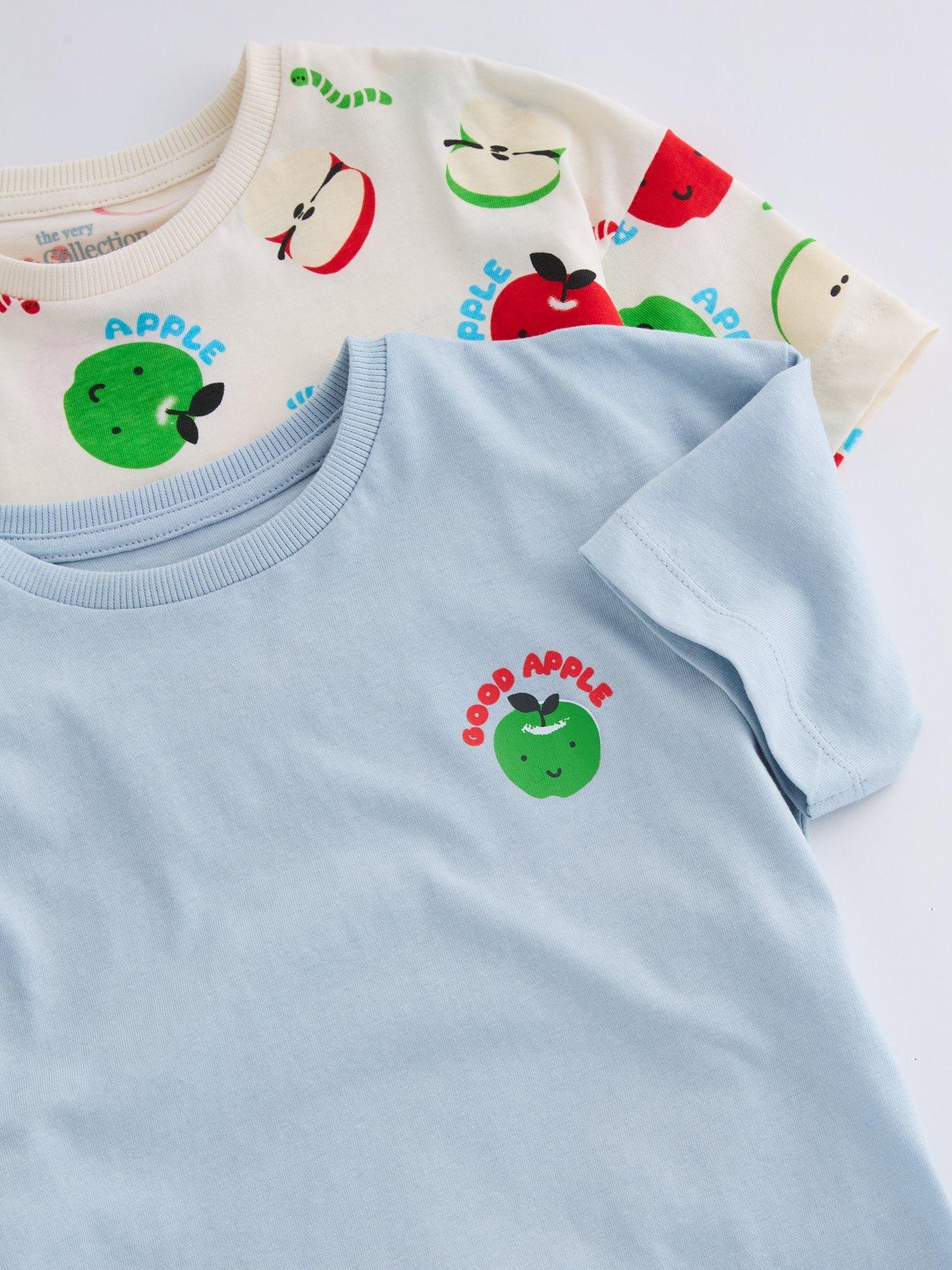 Image 5 of 5 of The Very Collection Boys 2 Pack Fruit Print Long Sleeve Tshirts - Blue