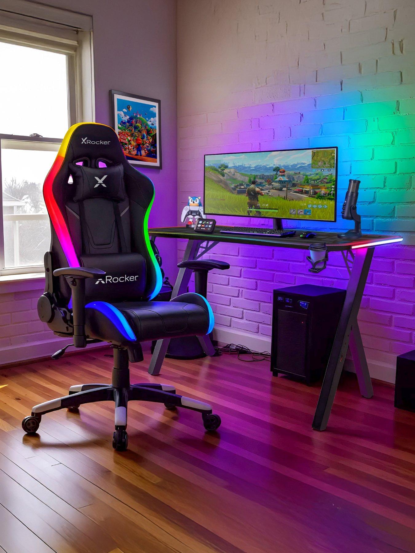 X Rocker X Rocker Gaming Bundle - Lumio Compact RGB 110cm Desk and Agility Jr RGB Gaming Chair