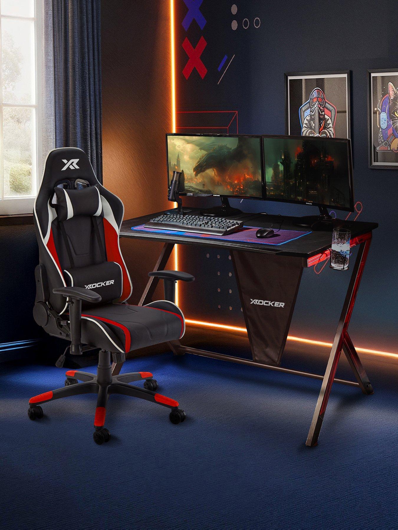 X Rocker X Rocker Gaming Bundle - Infinity RGB Desk and Agility Esport RGB Office Gaming Chair