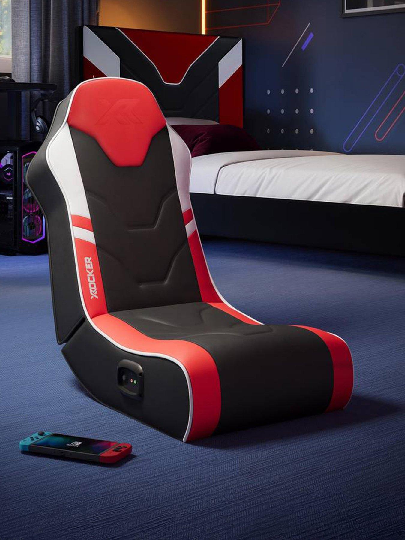 X Rocker X Rocker Shadow 2.0 Audio Floor Rocker Gaming Chair for Kids - Red / Black