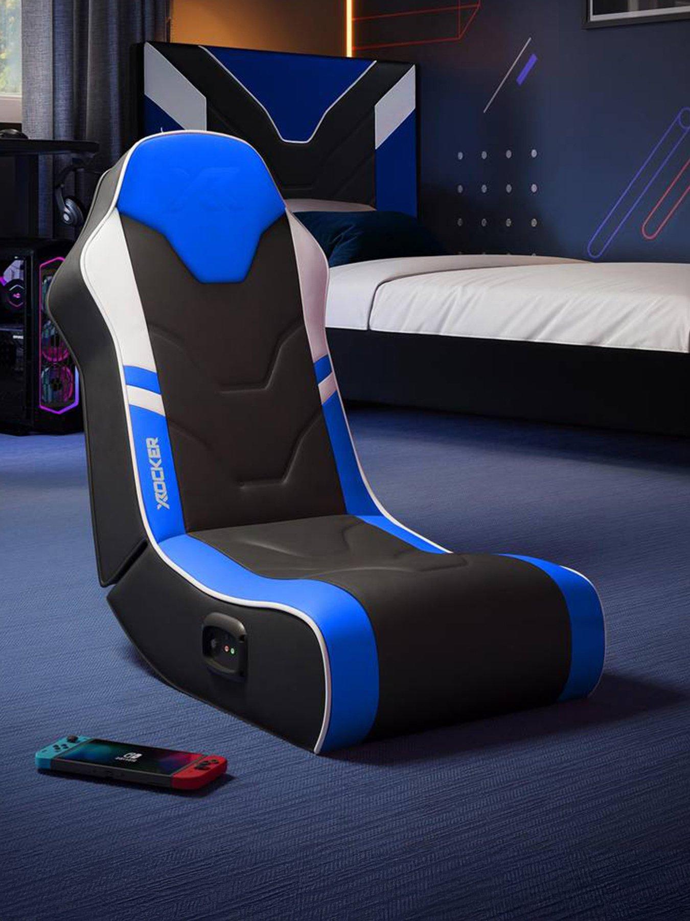 Image 1 of 7 of X Rocker X Rocker Shadow 2.0 Audio Floor Rocker Gaming Chair for Kids - Blue / Black