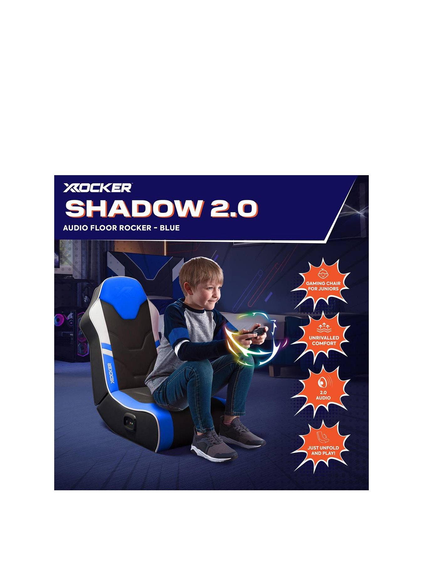 Image 2 of 7 of X Rocker X Rocker Shadow 2.0 Audio Floor Rocker Gaming Chair for Kids - Blue / Black