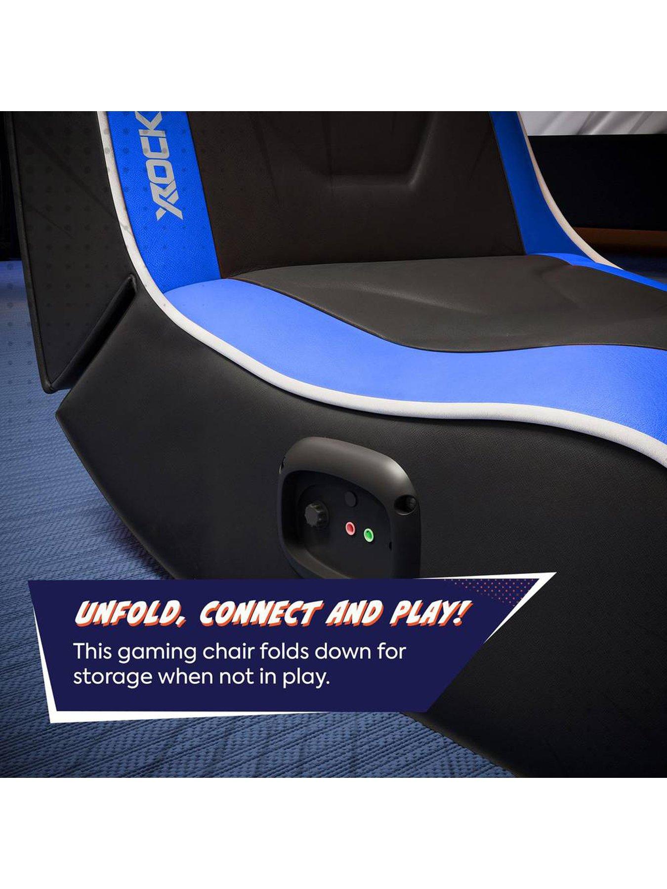 Image 3 of 7 of X Rocker X Rocker Shadow 2.0 Audio Floor Rocker Gaming Chair for Kids - Blue / Black
