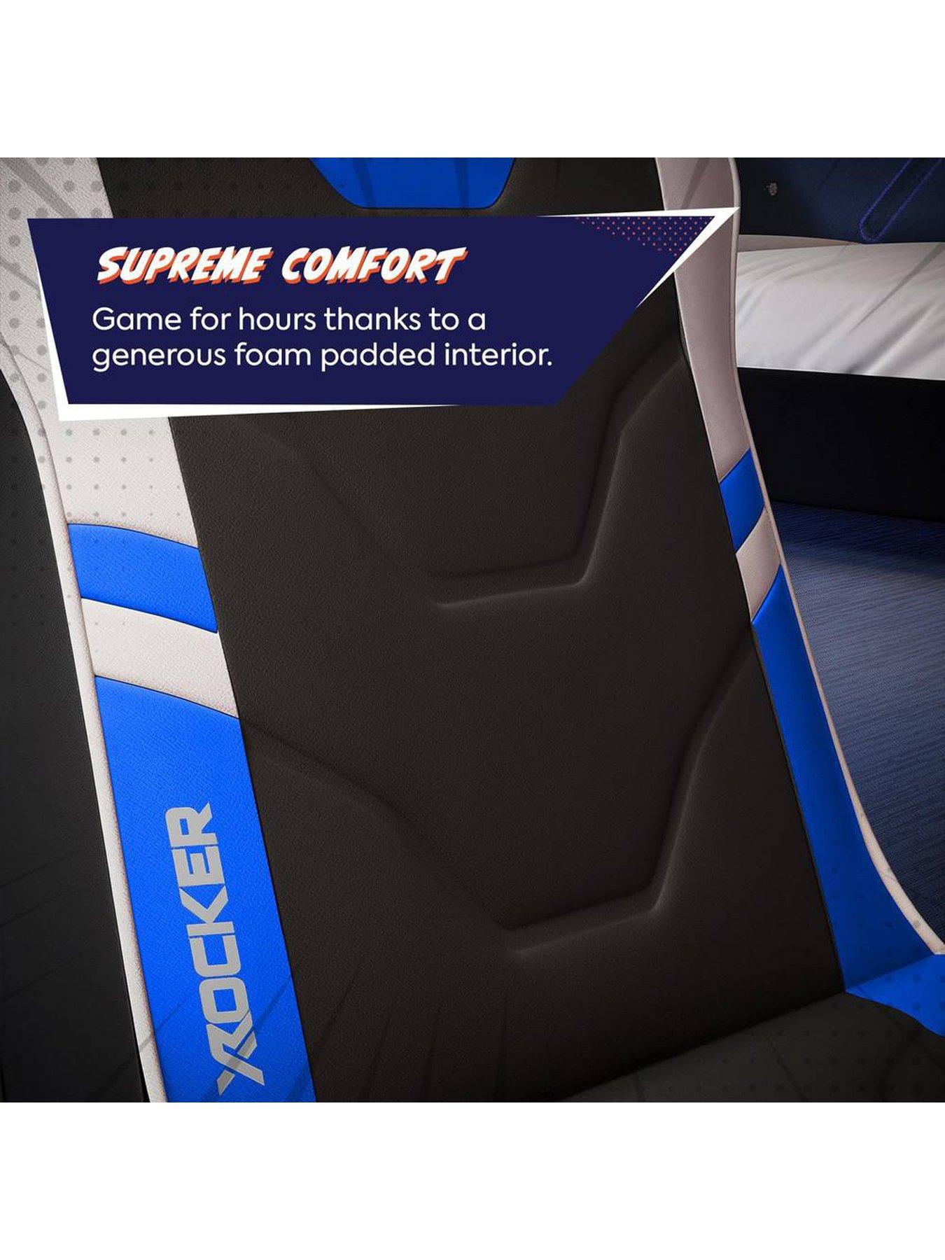 Image 4 of 7 of X Rocker X Rocker Shadow 2.0 Audio Floor Rocker Gaming Chair for Kids - Blue / Black