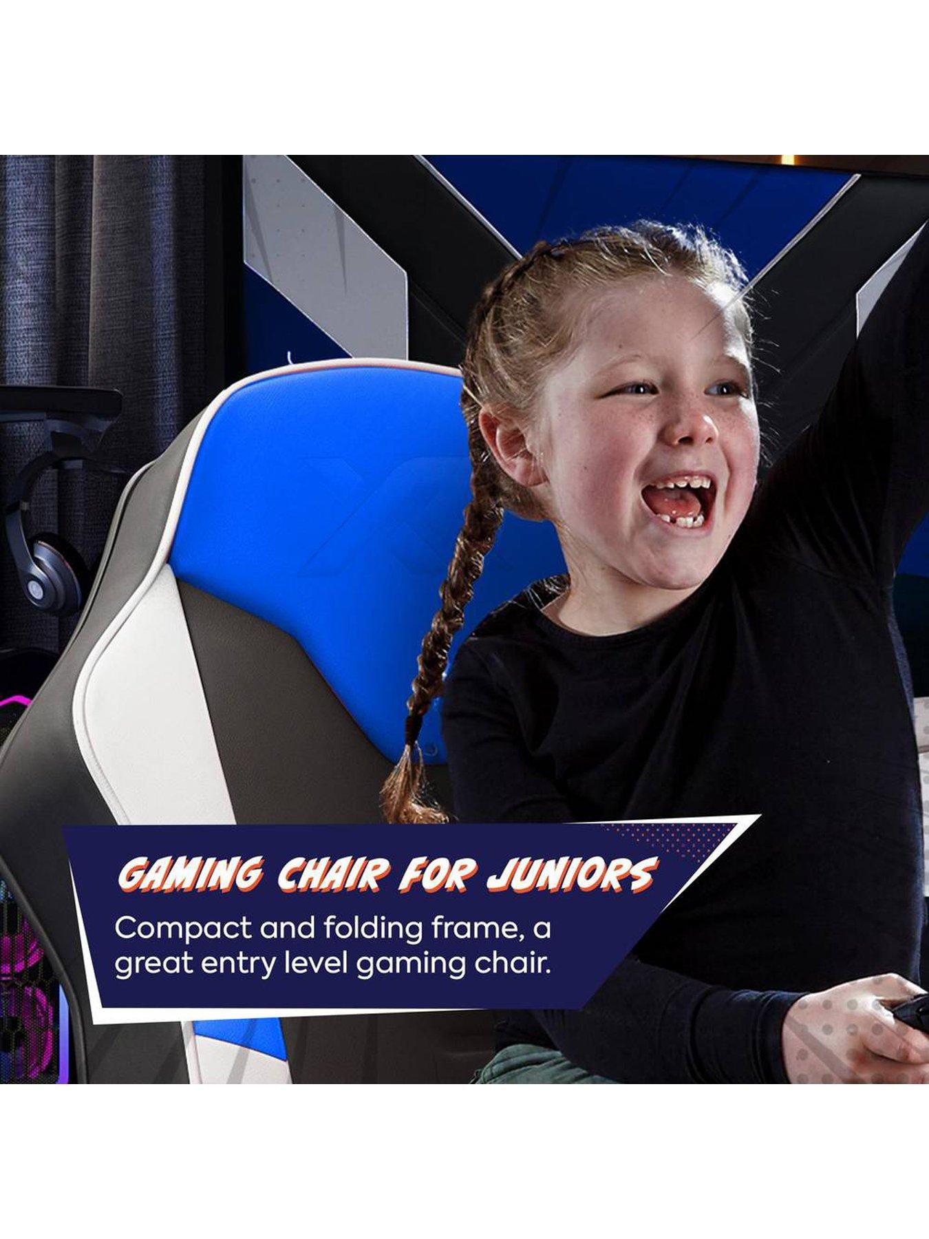 Image 5 of 7 of X Rocker X Rocker Shadow 2.0 Audio Floor Rocker Gaming Chair for Kids - Blue / Black
