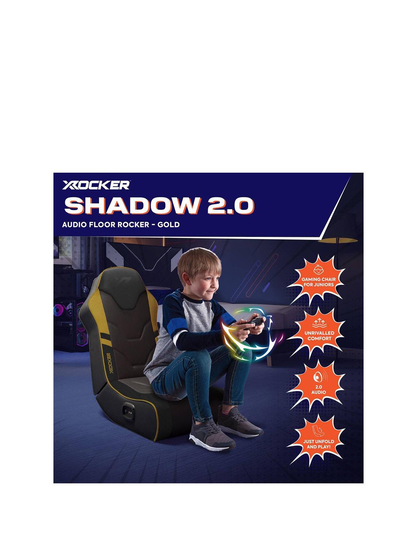 Image 2 of 7 of X Rocker X Rocker Shadow 2.0 Audio Floor Rocker Gaming Chair for Kids - Gold / Black
