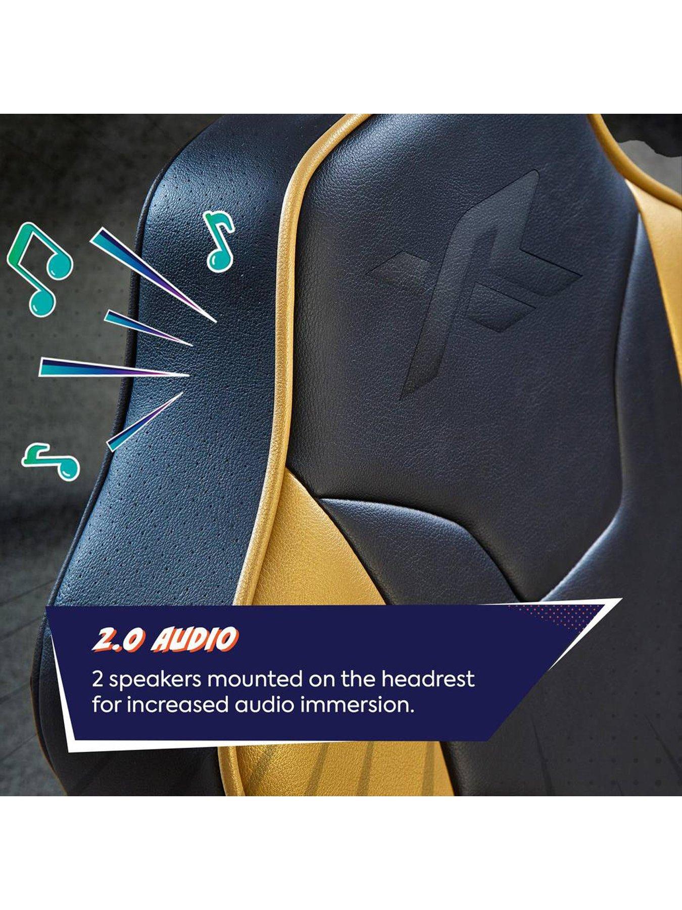 Image 3 of 7 of X Rocker X Rocker Shadow 2.0 Audio Floor Rocker Gaming Chair for Kids - Gold / Black