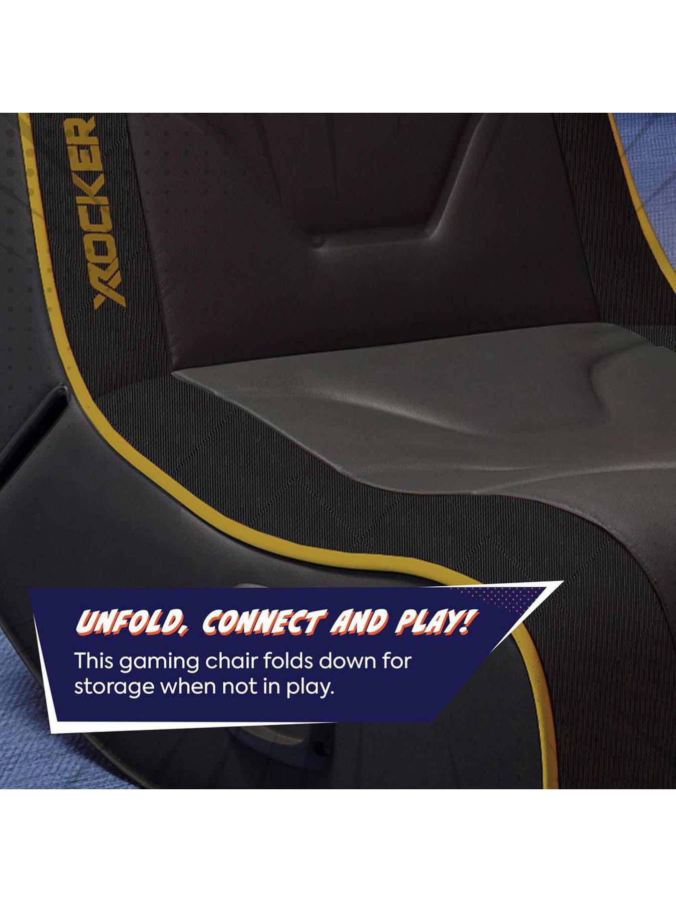 Image 4 of 7 of X Rocker X Rocker Shadow 2.0 Audio Floor Rocker Gaming Chair for Kids - Gold / Black