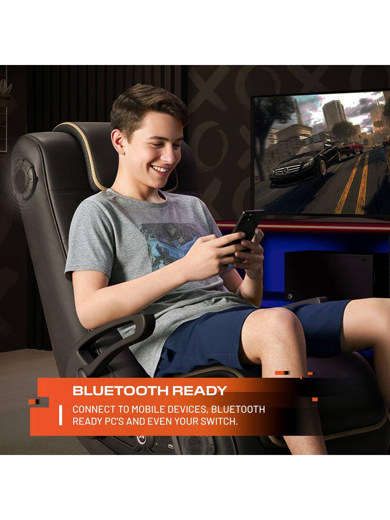Image 6 of 7 of X Rocker X Rocker Sentinel 4.1 Bluetooth Audio Floor Rocker Gaming Chair - Black / Gold