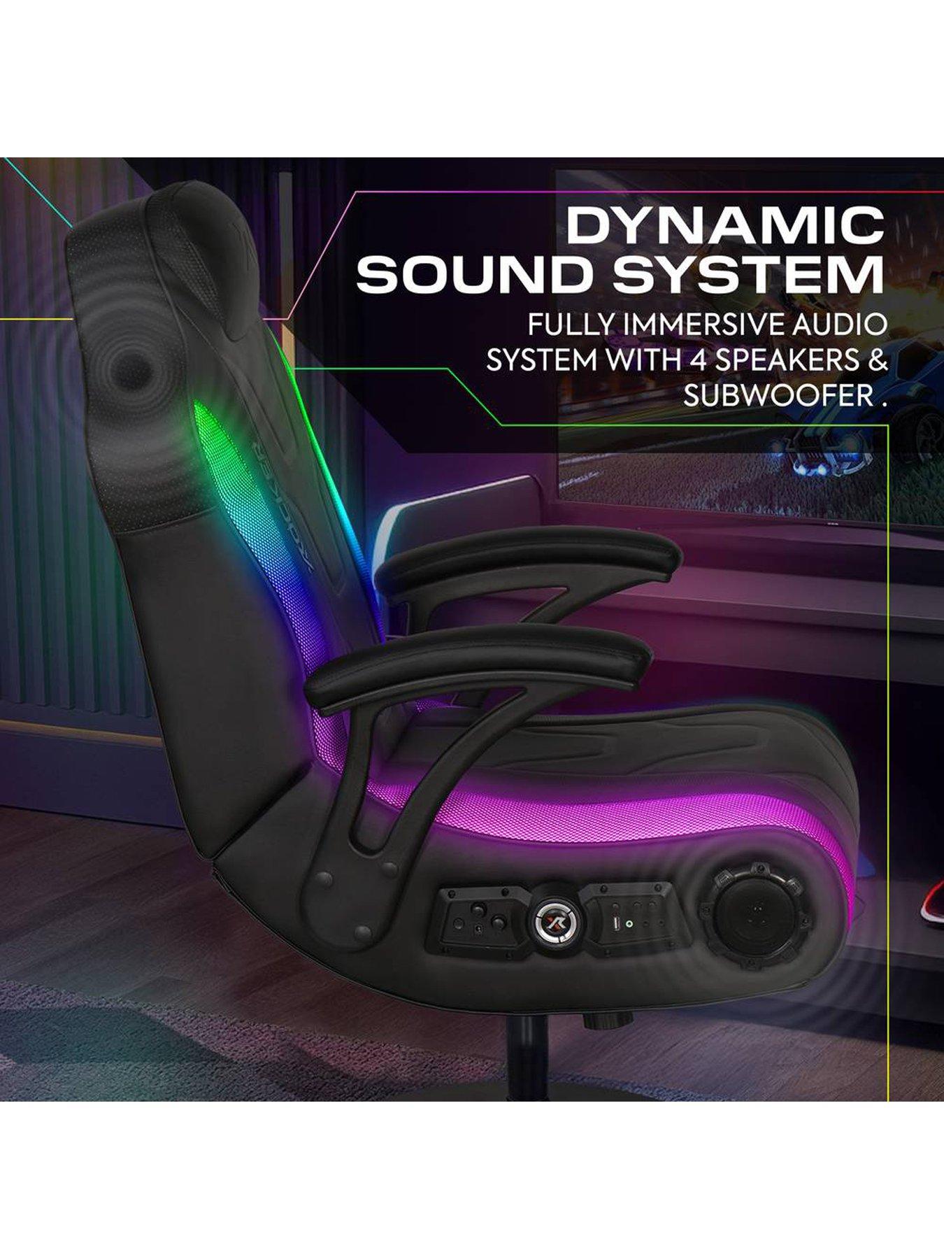 Image 3 of 7 of X Rocker X Rocker Monsoon 4.1 Audio LED Console Gaming Chair with App-Controlled LED - Black