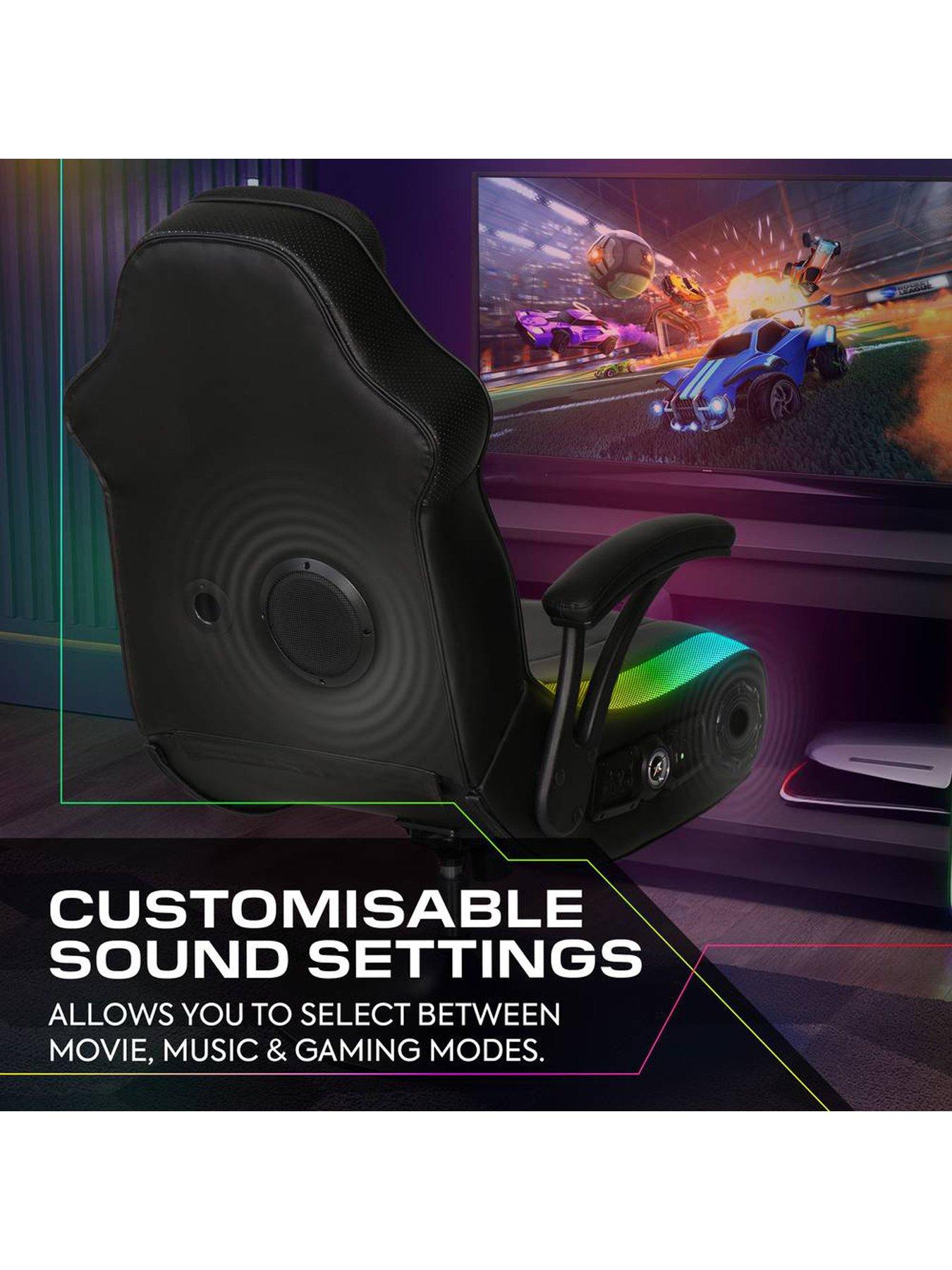 Image 4 of 7 of X Rocker X Rocker Monsoon 4.1 Audio LED Console Gaming Chair with App-Controlled LED - Black