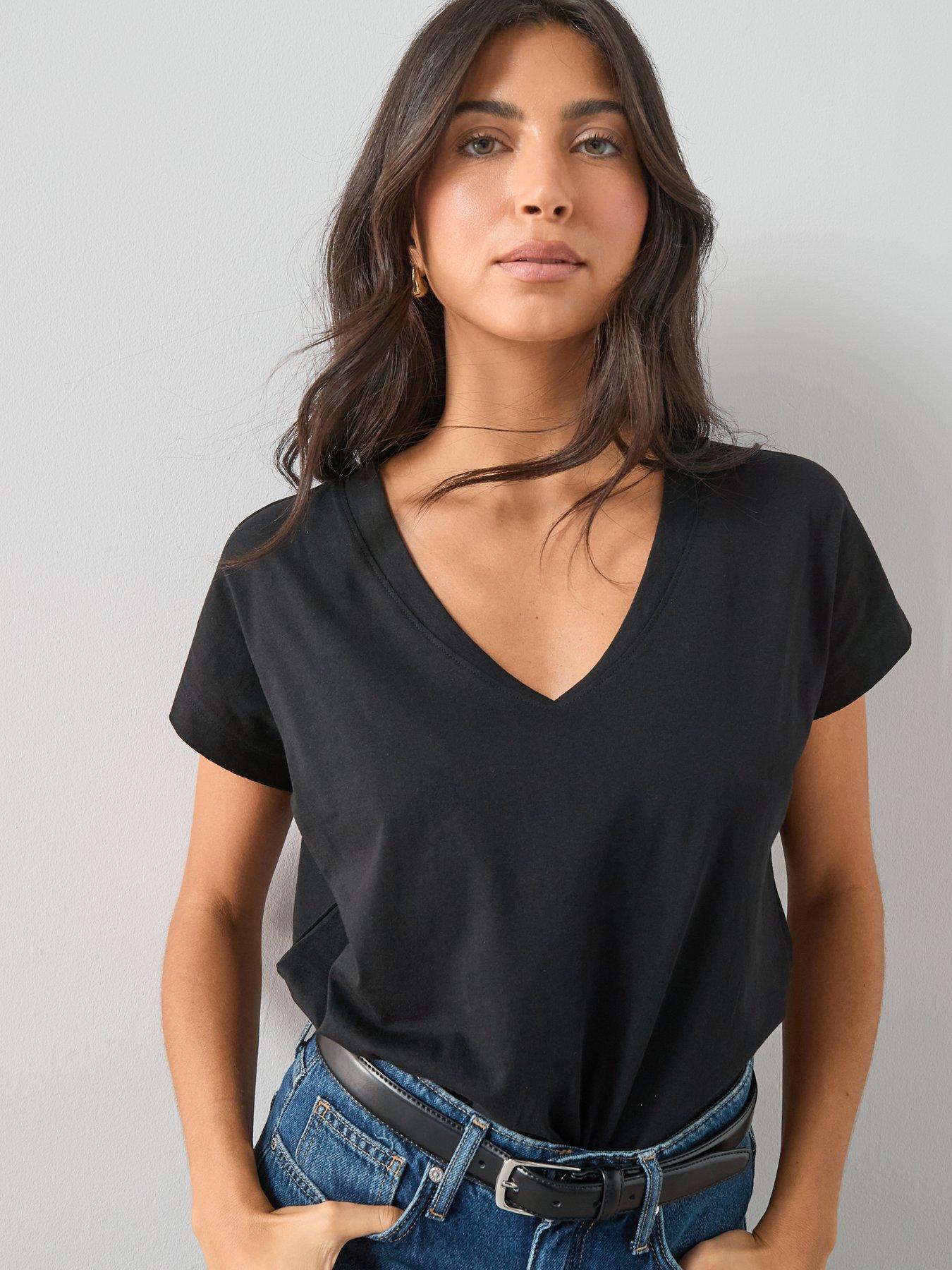 The Very Collection V Neck T-Shirt - Black