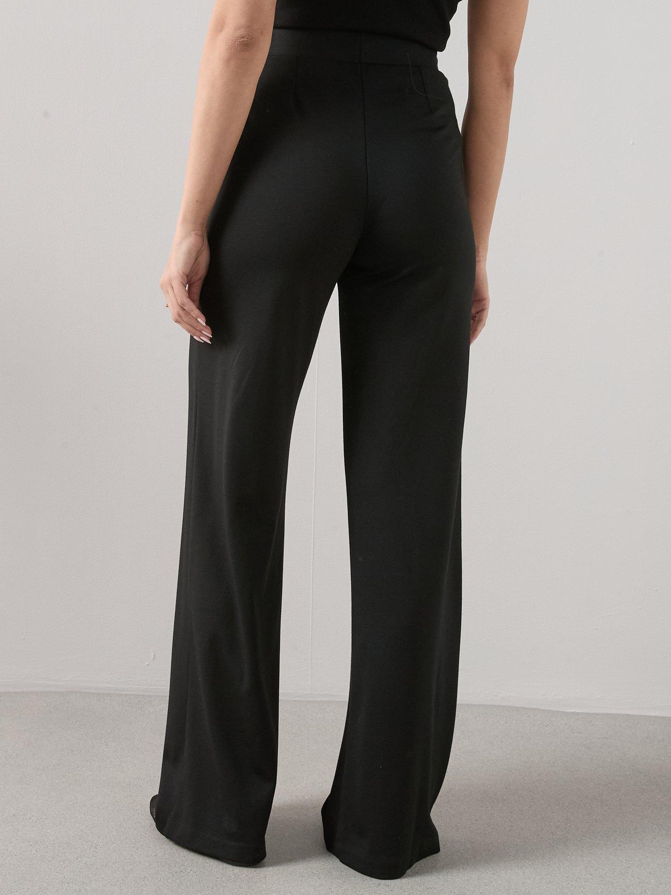 Image 2 of 6 of The Very Collection Womens High Waist Stretch Wide Leg Trousers - Black