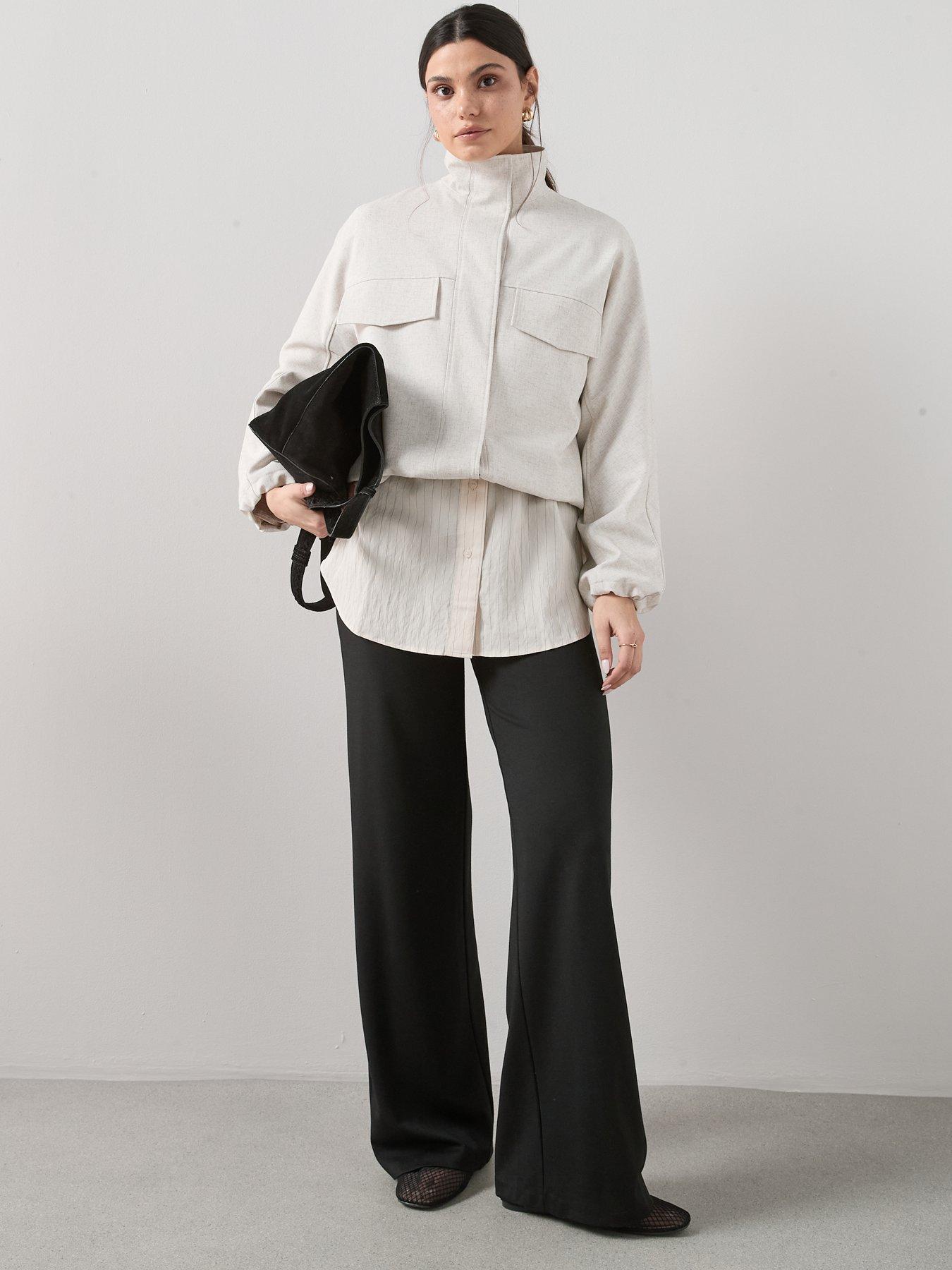 Image 3 of 6 of The Very Collection Womens High Waist Stretch Wide Leg Trousers - Black