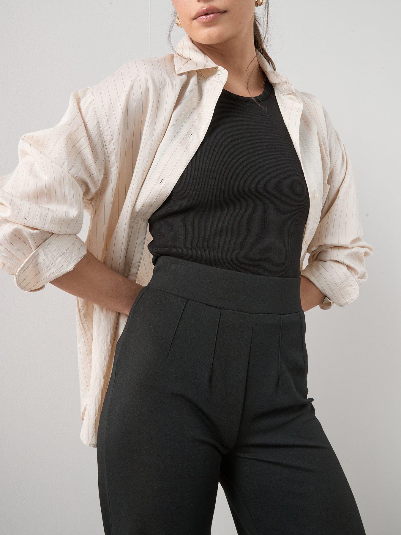 Image 5 of 6 of The Very Collection Womens High Waist Stretch Wide Leg Trousers - Black