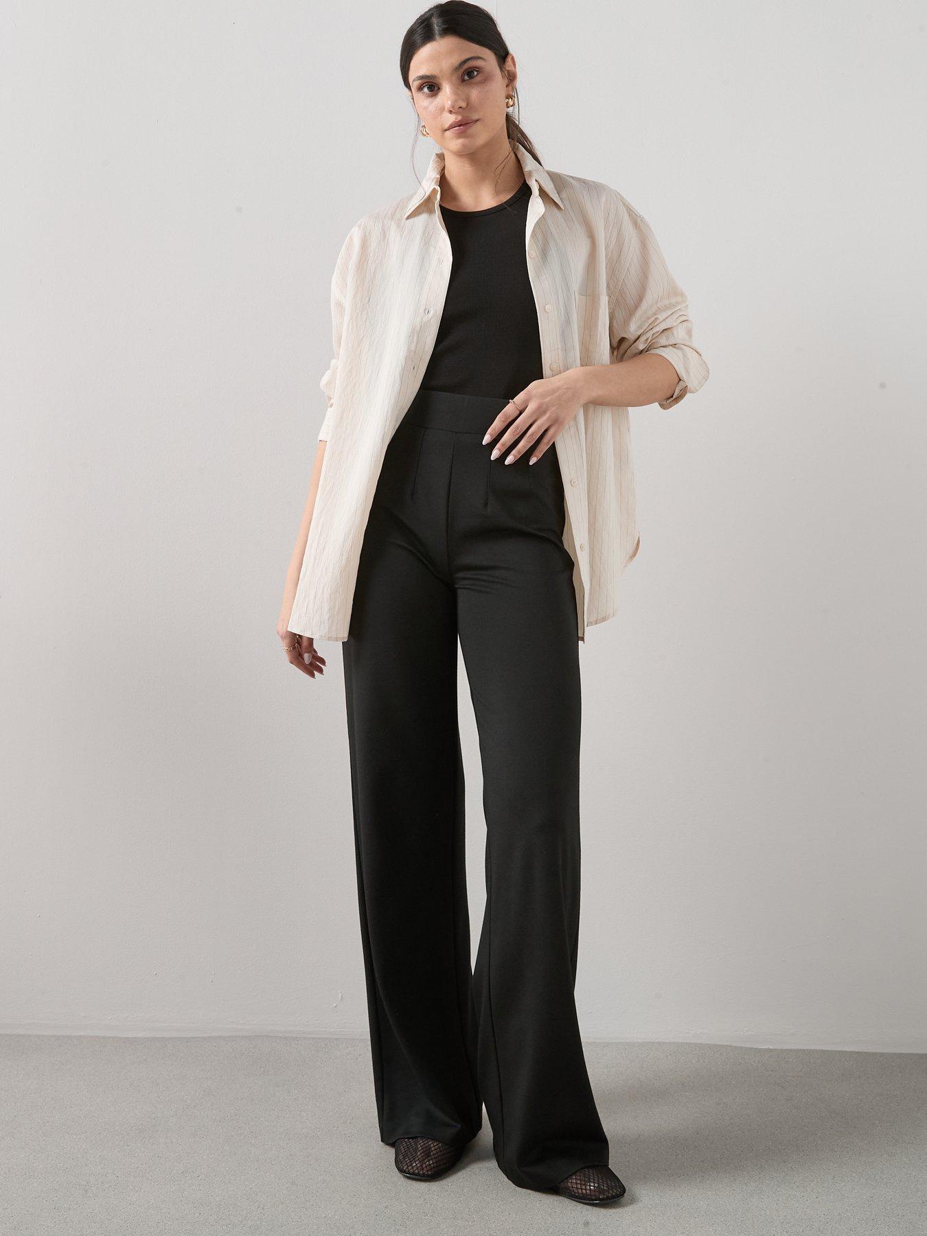 Image 6 of 6 of The Very Collection Womens High Waist Stretch Wide Leg Trousers - Black