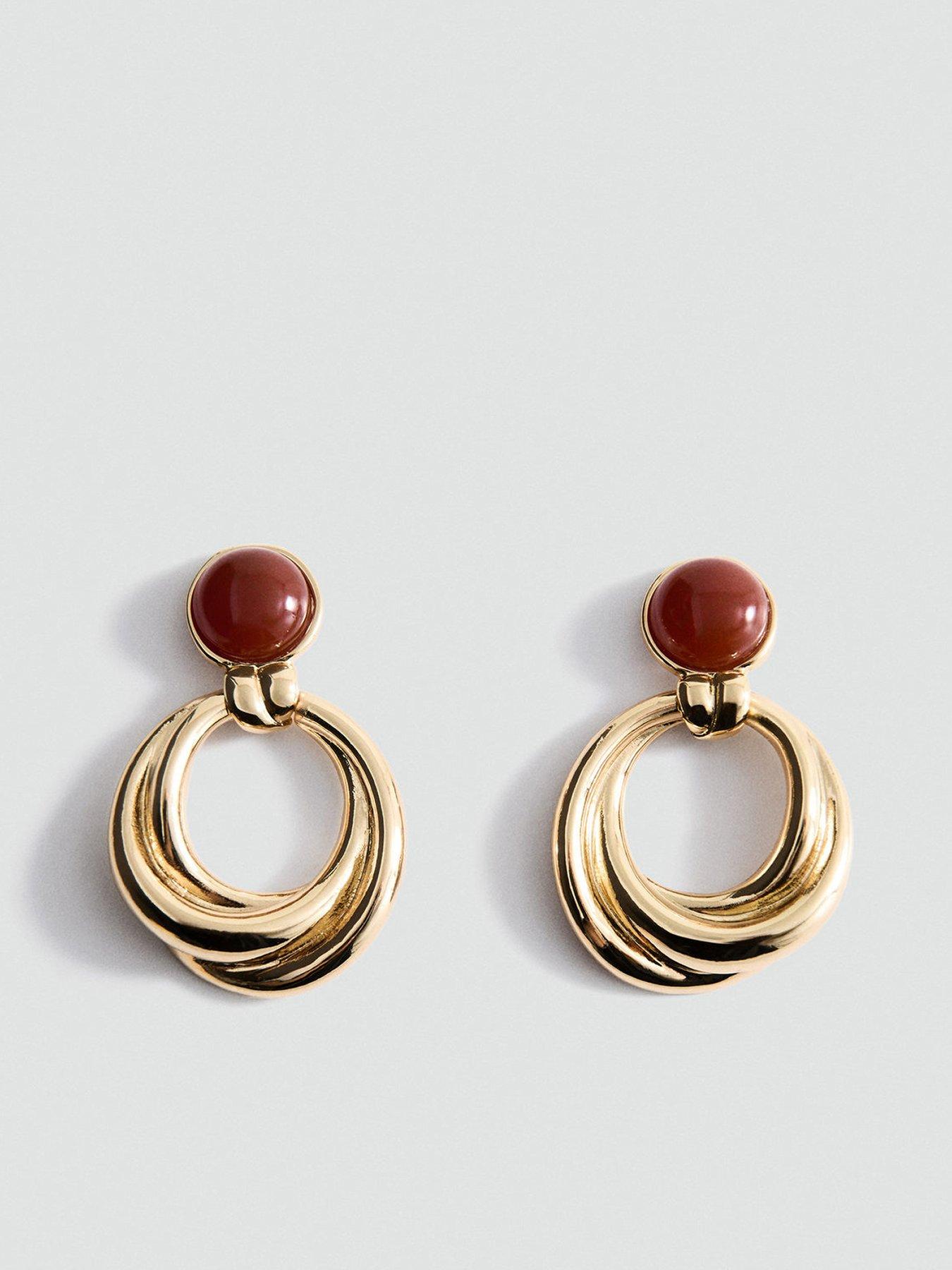 Image 1 of 3 of Mango Mixed Hoop Earrings - Gold
