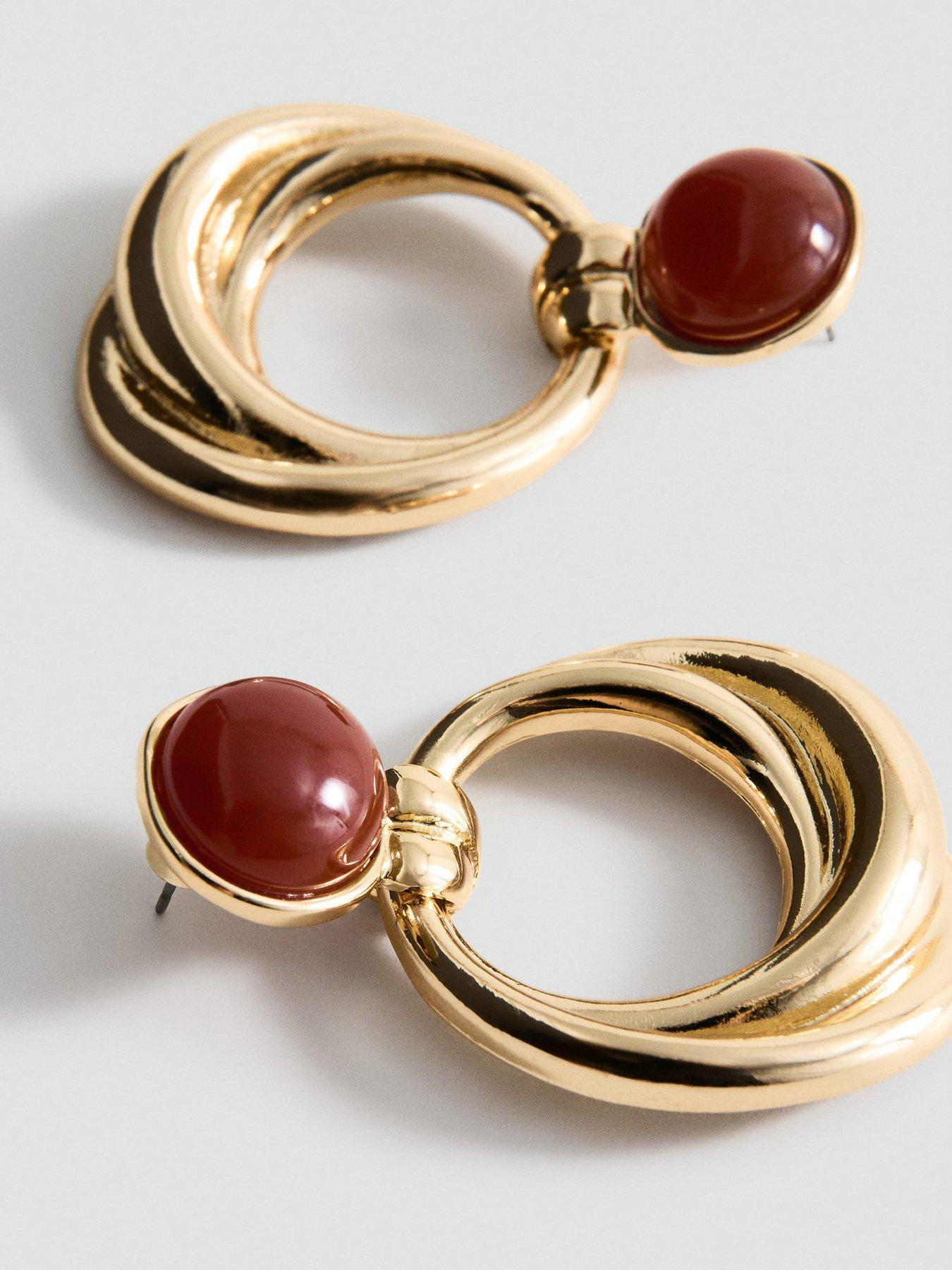Image 2 of 3 of Mango Mixed Hoop Earrings - Gold