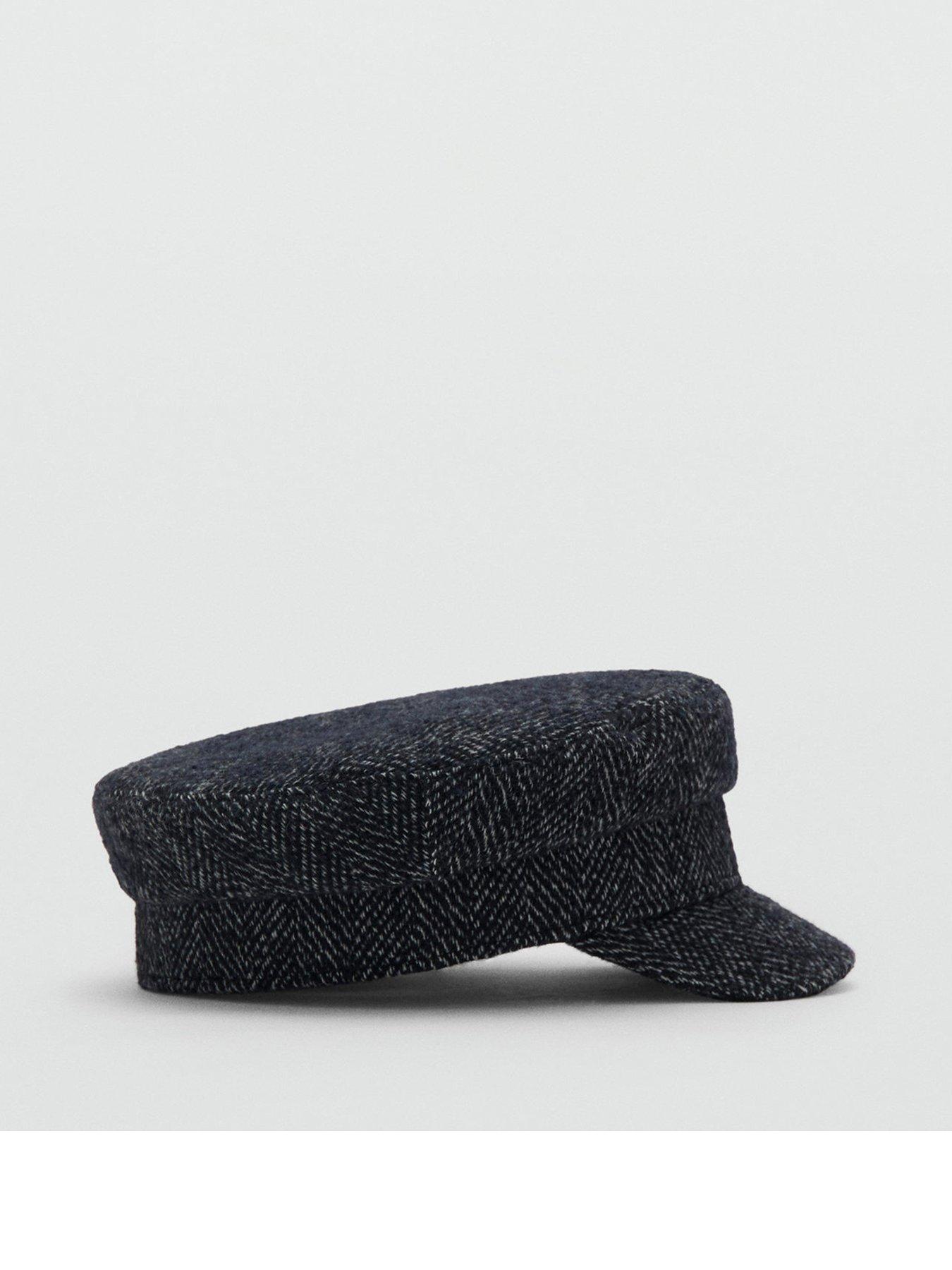 Mango Wool Blend Baker Boy Cap - Navy