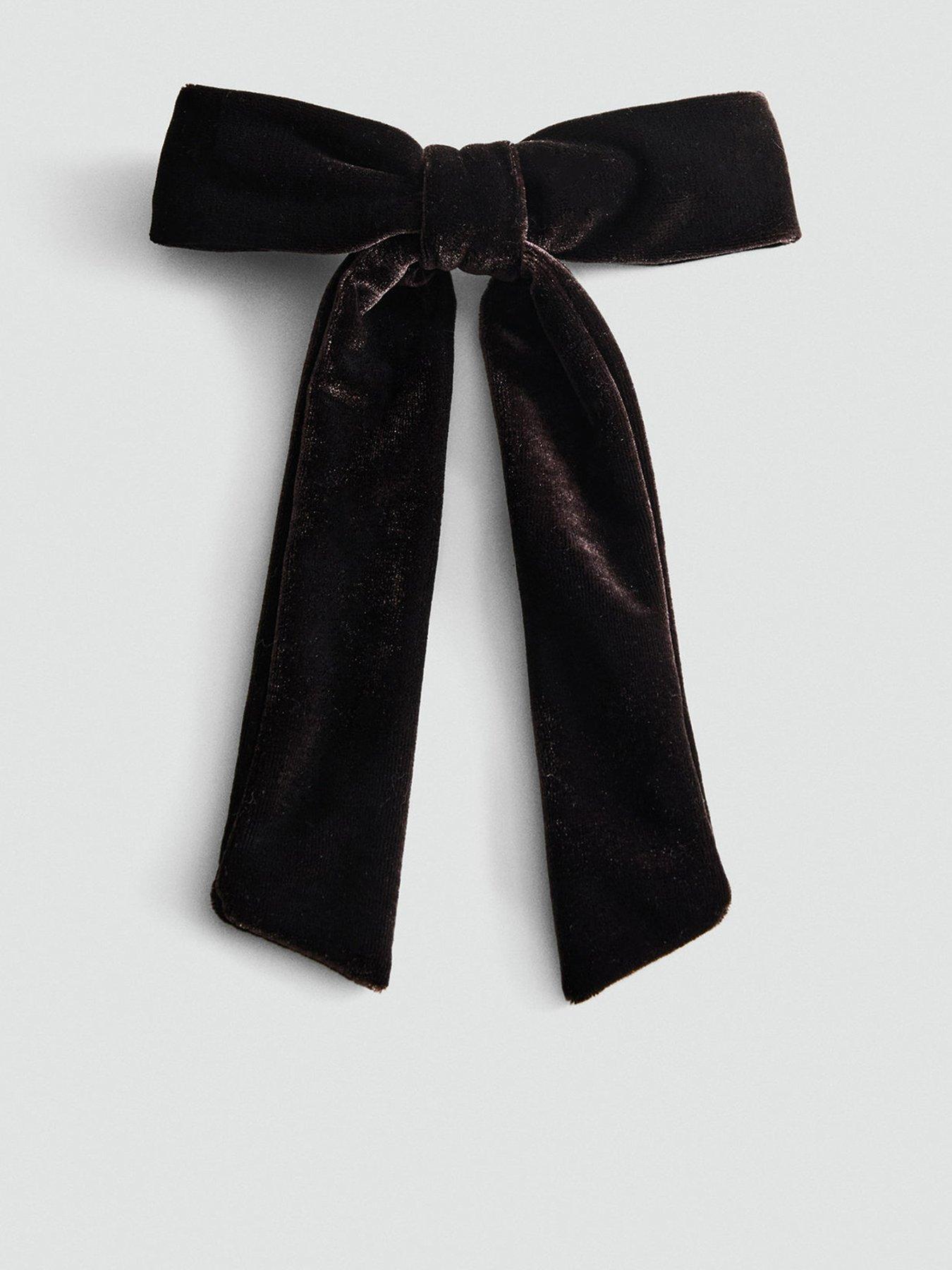Image 1 of 2 of Mango Velvet Bow Hairclip - Brown
