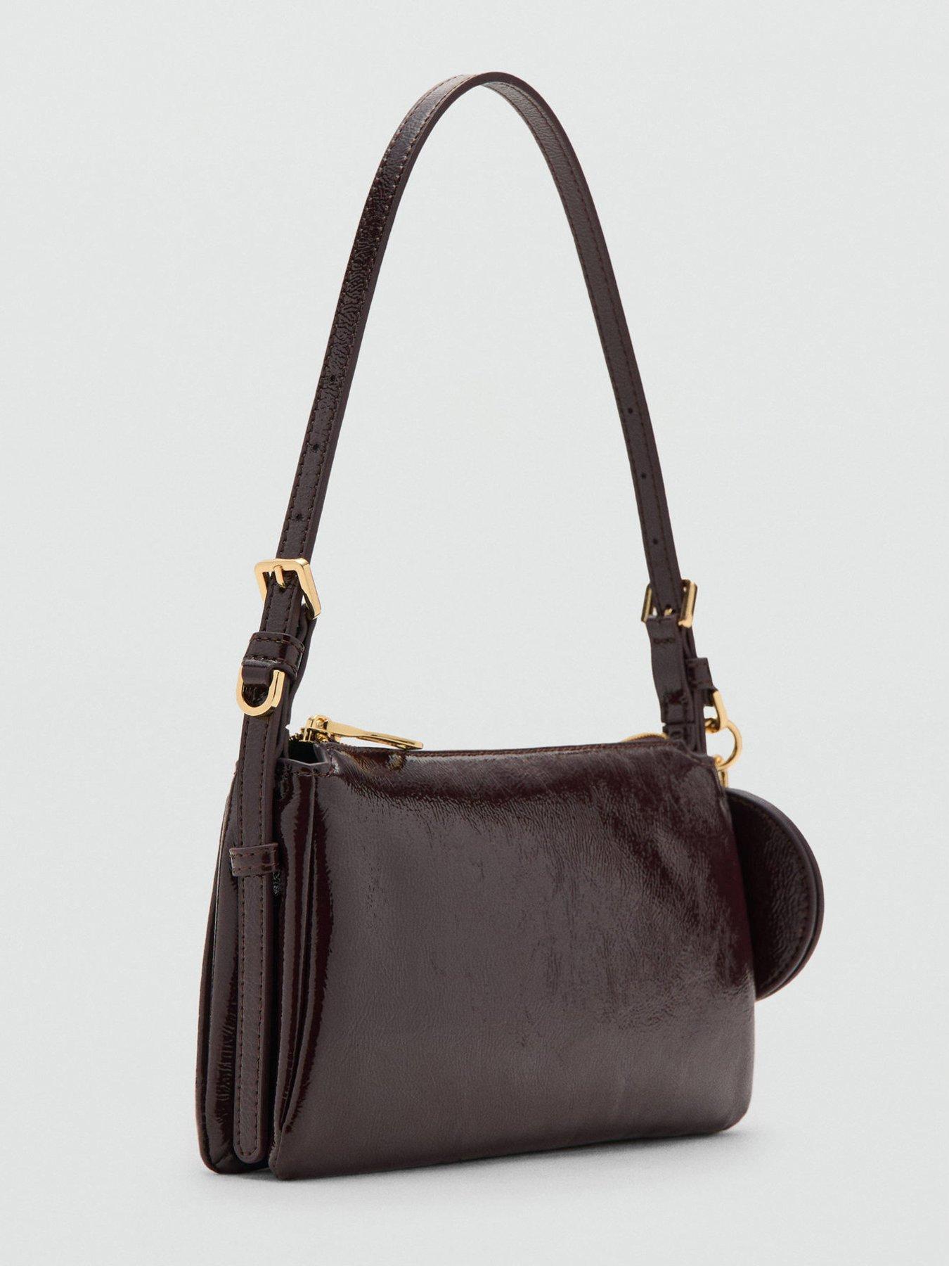 Image 2 of 4 of Mango Mirror Charm Shoulder Bag - Red