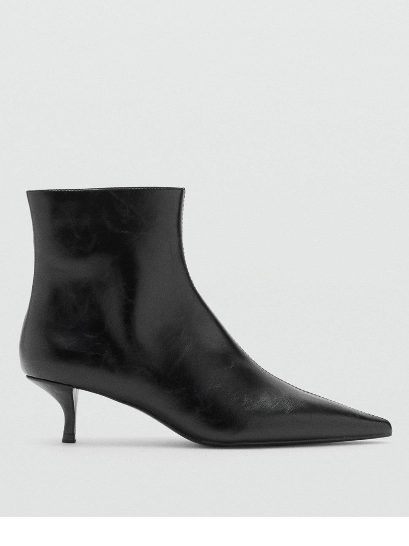 mango-kitten-heel-pointed-ankle-boot-blackfront