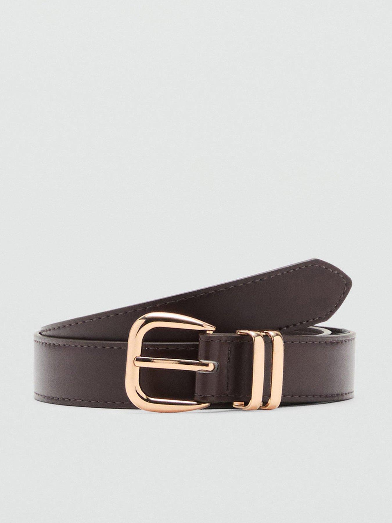 Image 1 of 4 of Mango Metal Buckle Belt - Brown