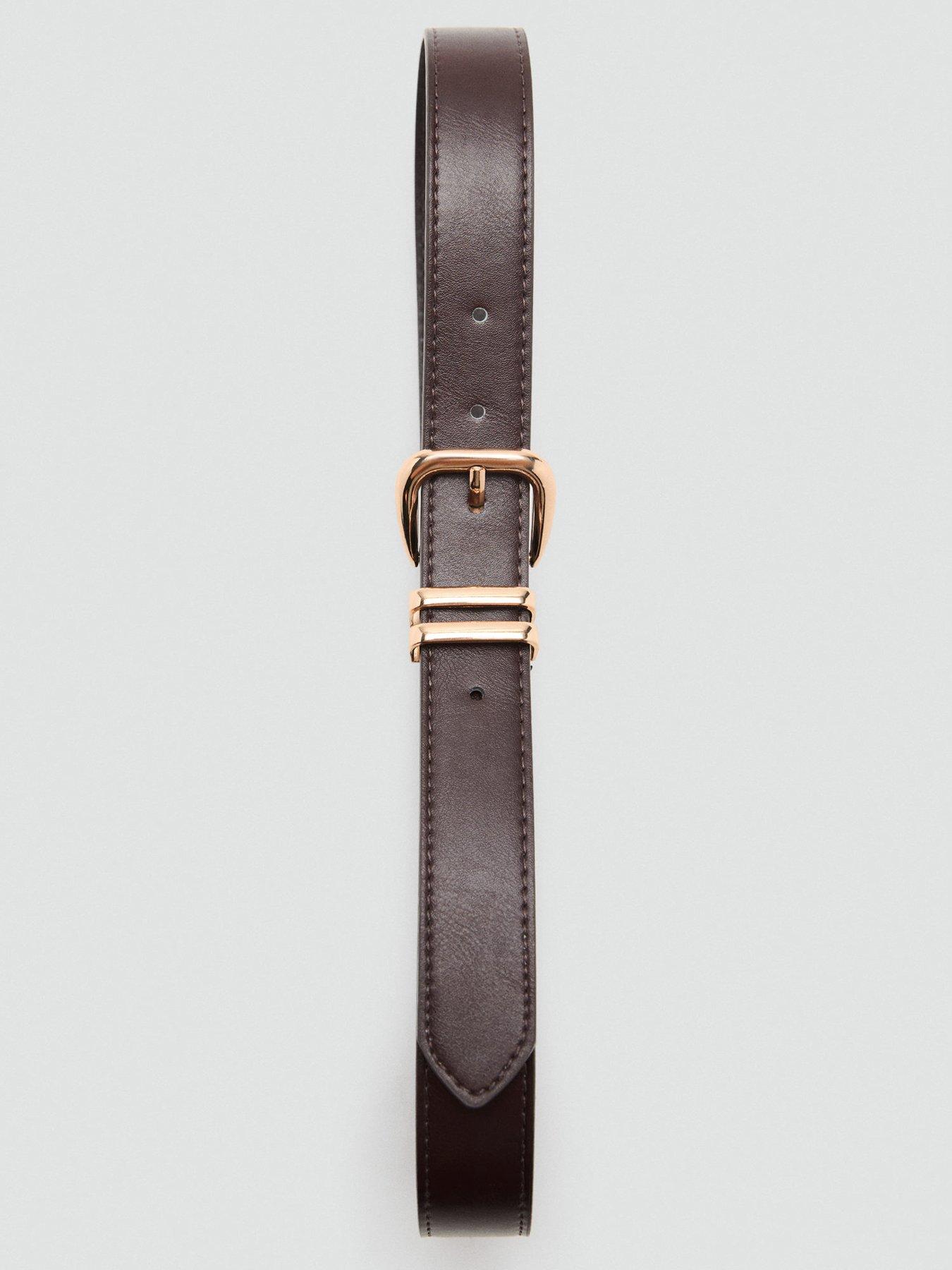 Image 4 of 4 of Mango Metal Buckle Belt - Brown