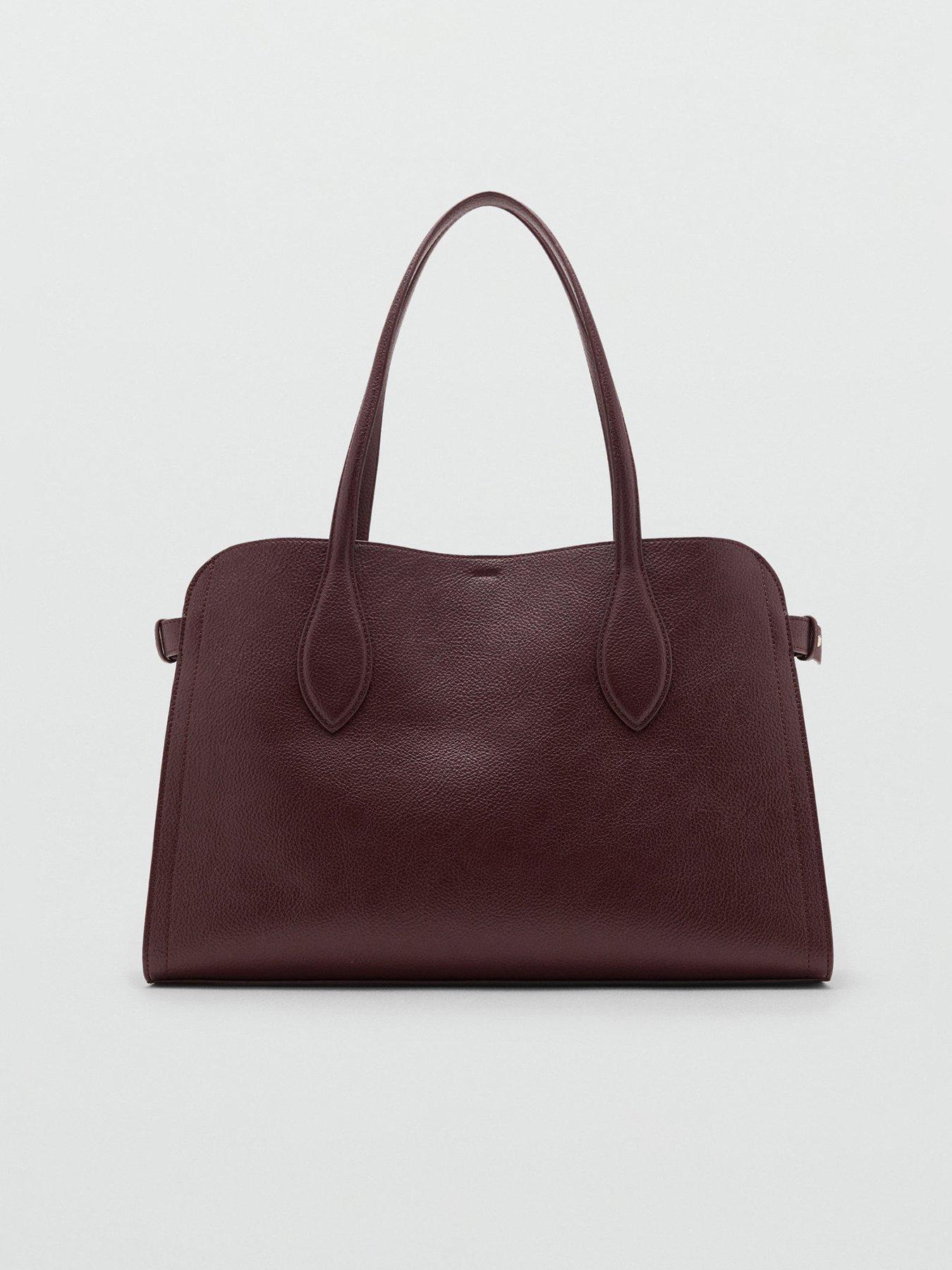 Image 1 of 5 of Mango Medium Bag With Pebbled Leather Effect - Red