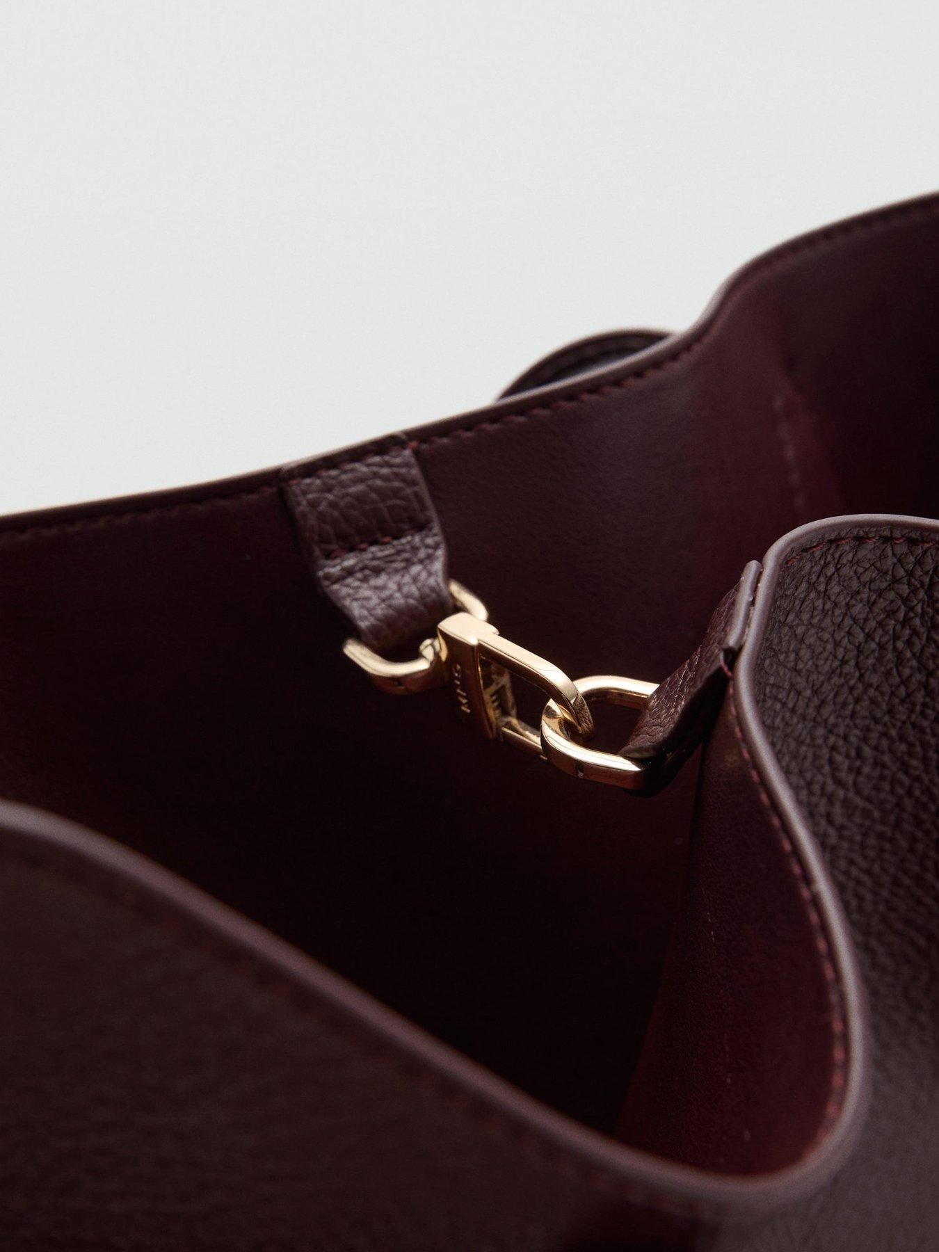 Image 2 of 5 of Mango Medium Bag With Pebbled Leather Effect - Red