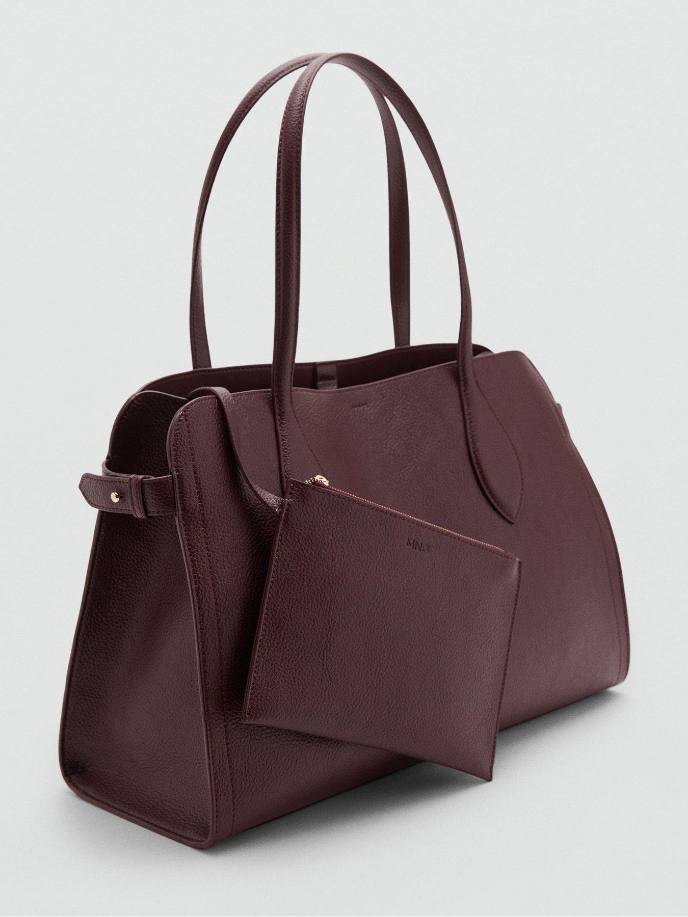 Image 3 of 5 of Mango Medium Bag With Pebbled Leather Effect - Red