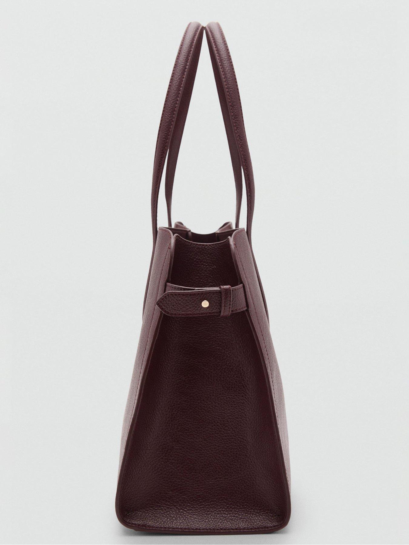 Image 4 of 5 of Mango Medium Bag With Pebbled Leather Effect - Red