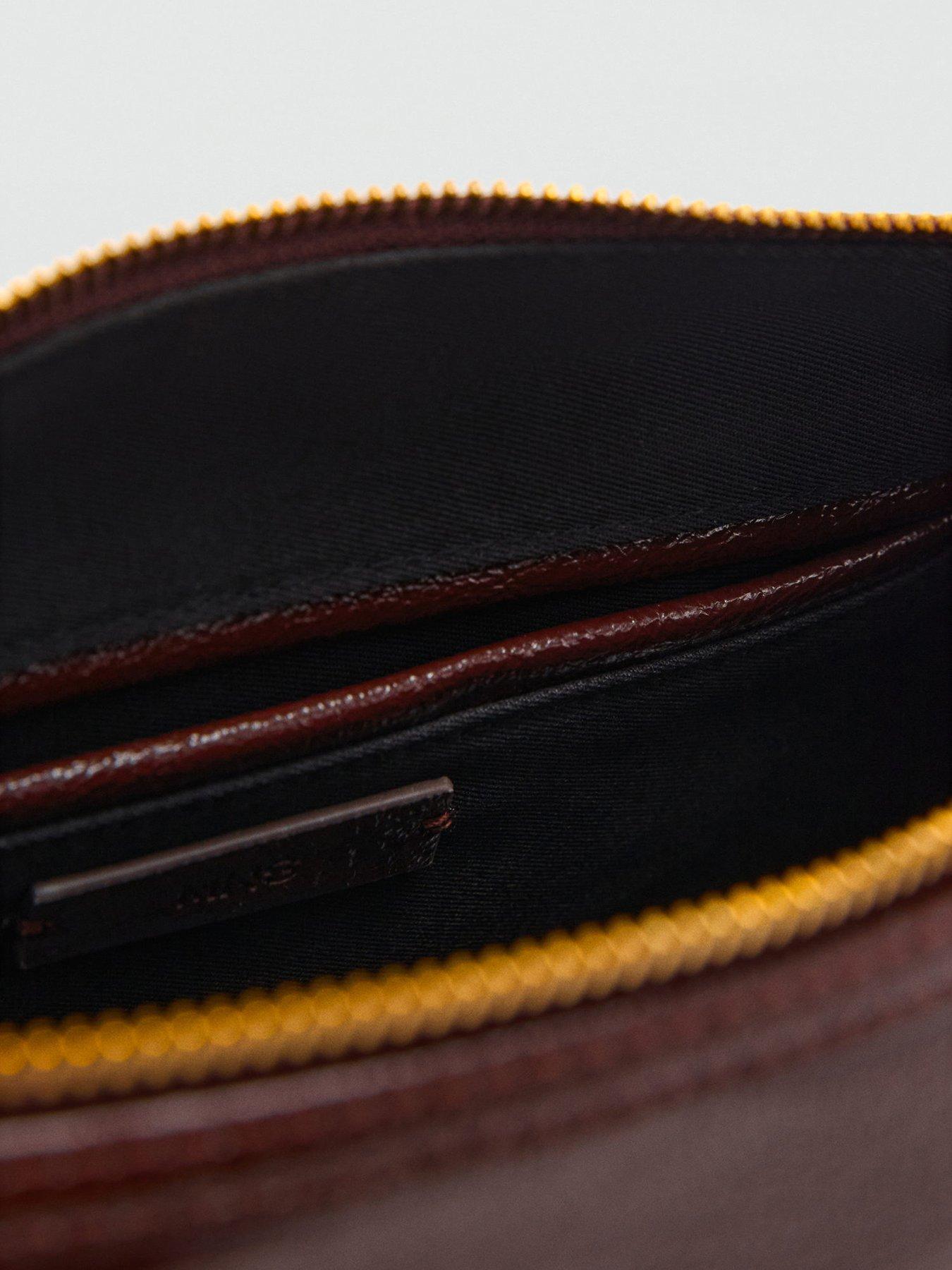 Image 3 of 6 of Mango Rectangular Handbag With Handles - Brown